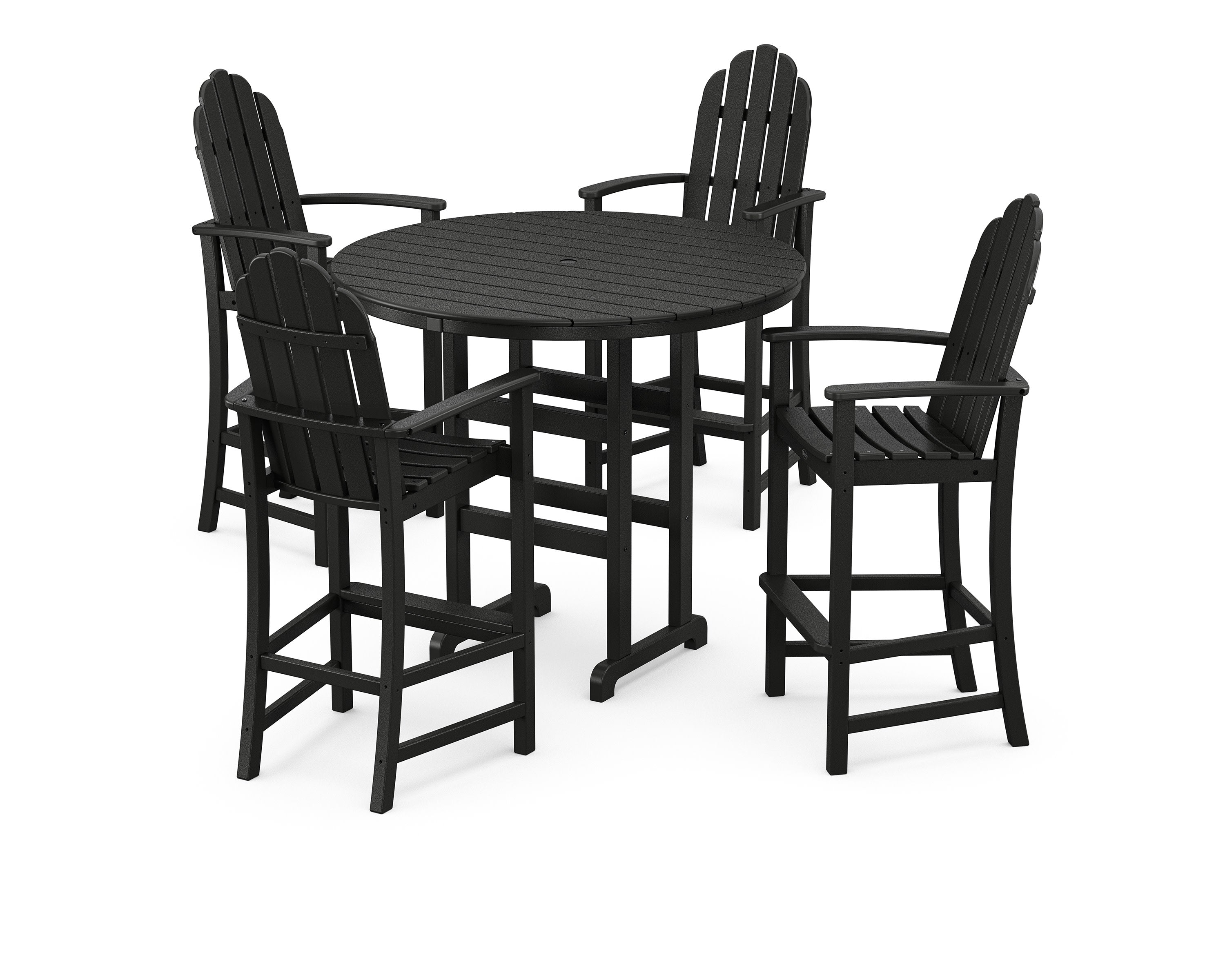 Cape Cod 5-Piece Round Bar Set in Charcoal Black