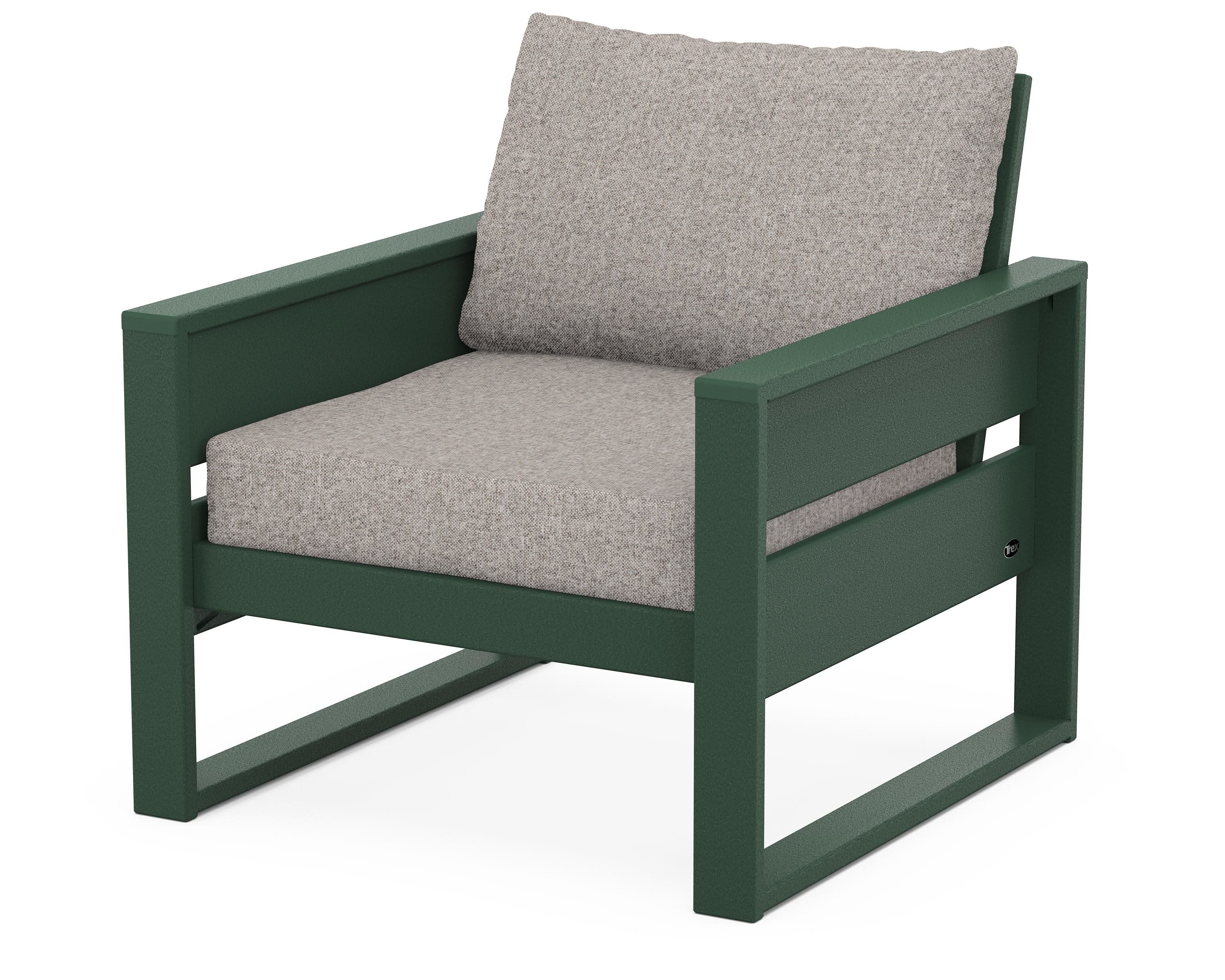 Eastport Club Chair in Rainforest Canopy / Weathered Tweed