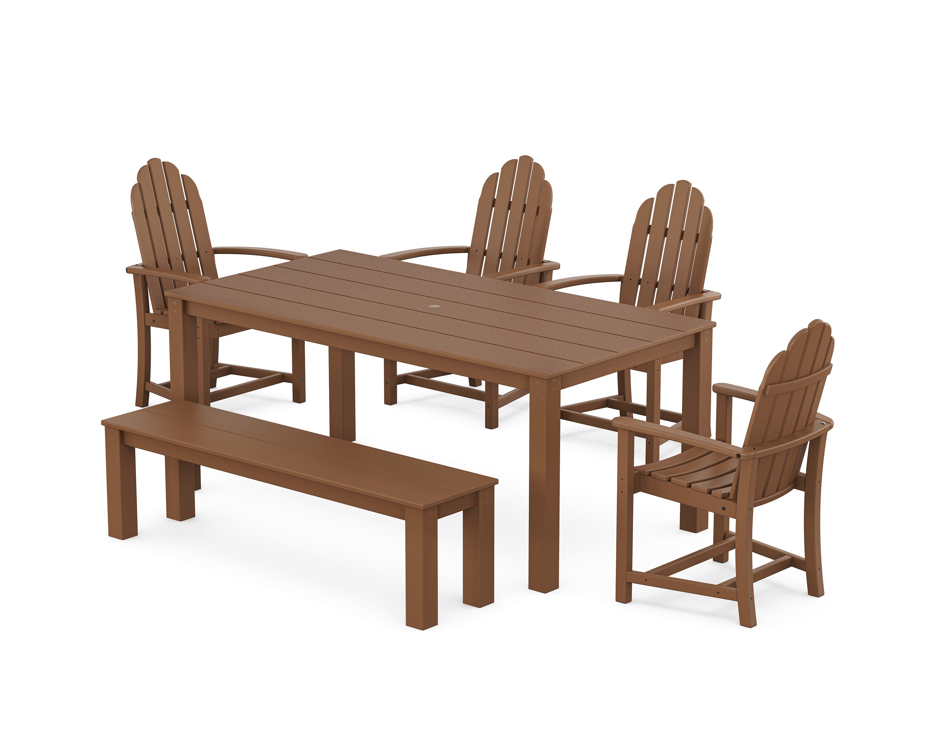 Cape Cod Adirondack 6-Piece Parsons Dining Set with Bench in Tree House