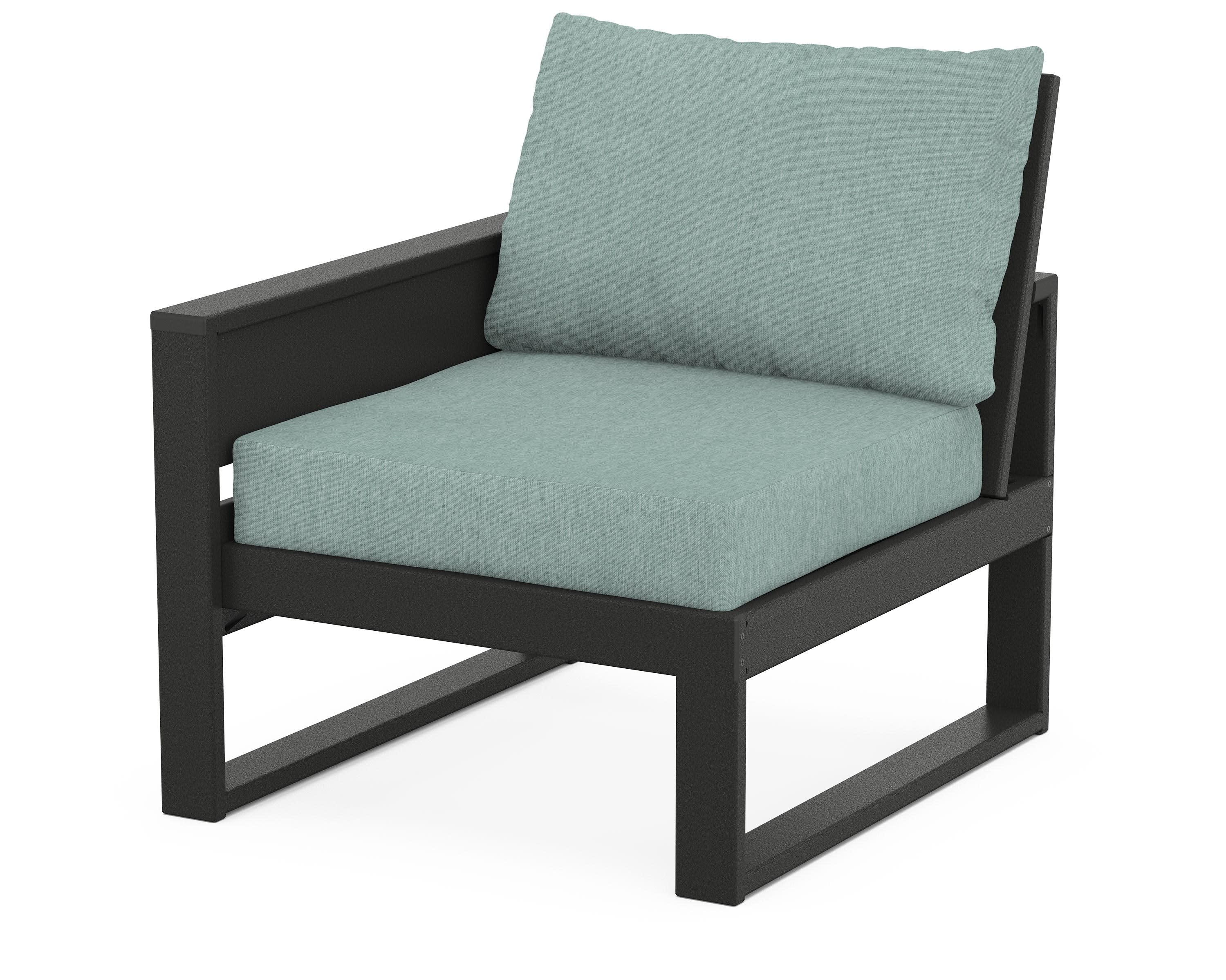 Eastport Modular Left Arm Chair in Charcoal Black / Glacier Spa