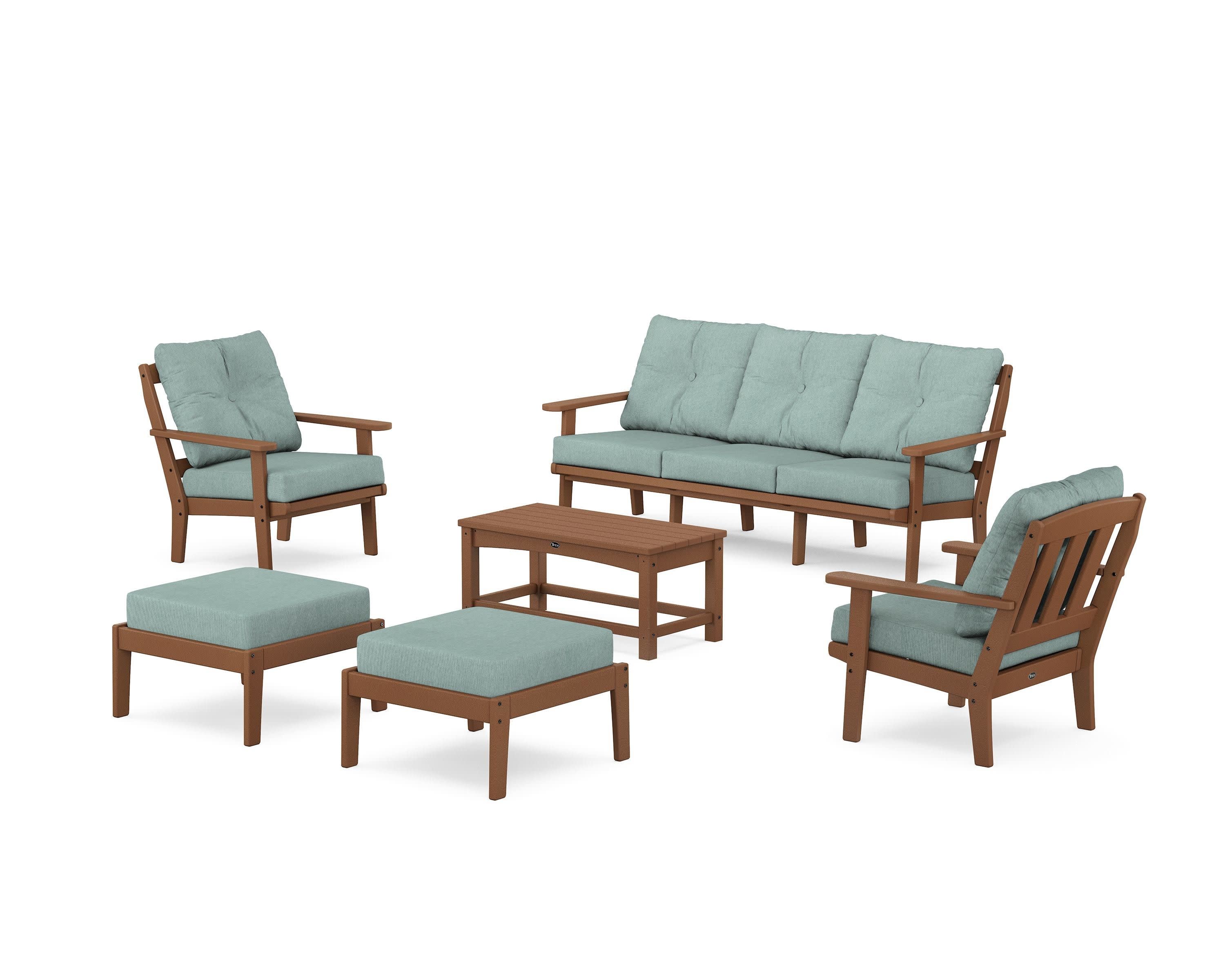 Cape Cod 6-Piece Lounge Sofa Set in Tree House / Glacier Spa