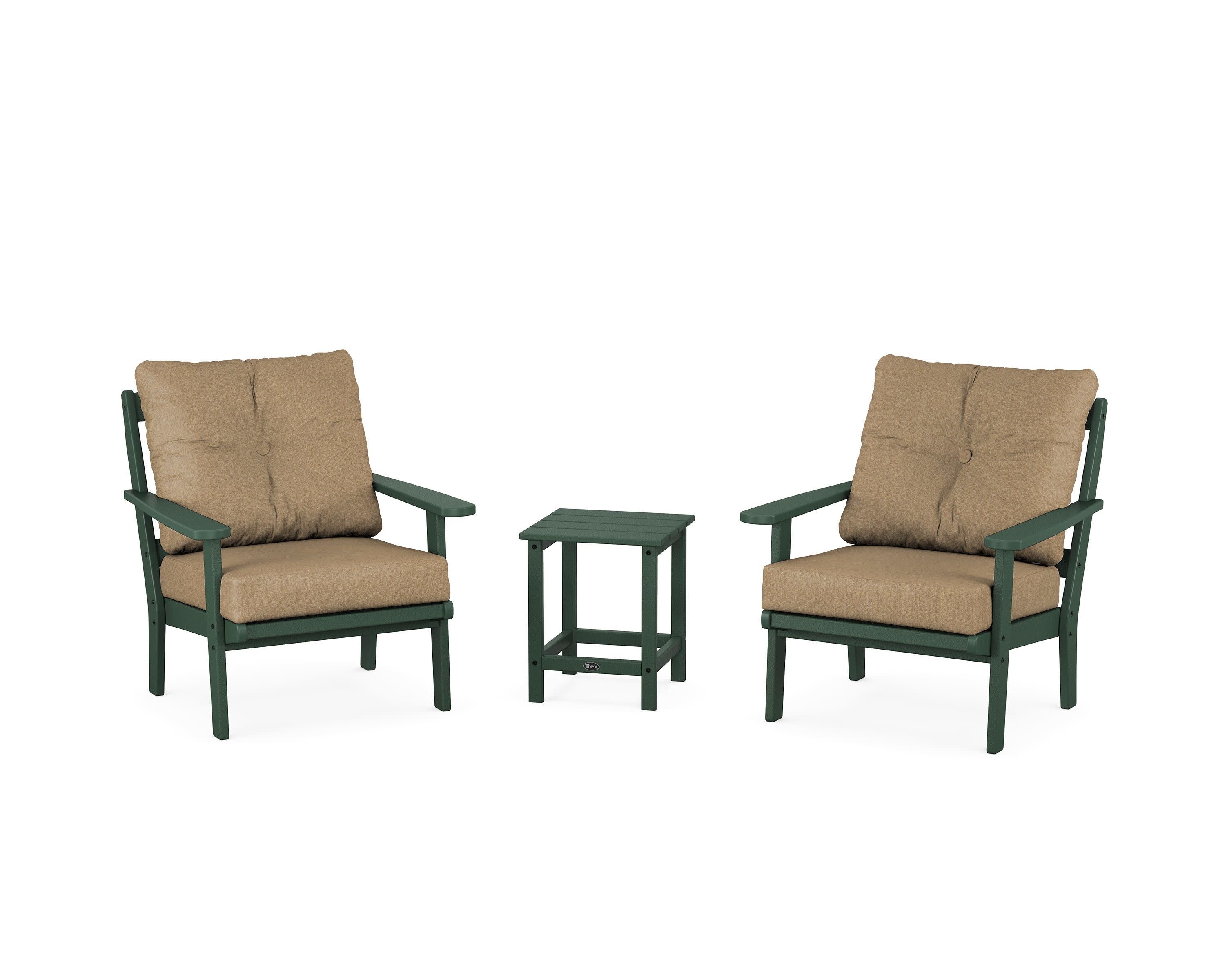 Cape Cod 3-Piece Deep Seating Set in Rainforest Canopy / Sesame