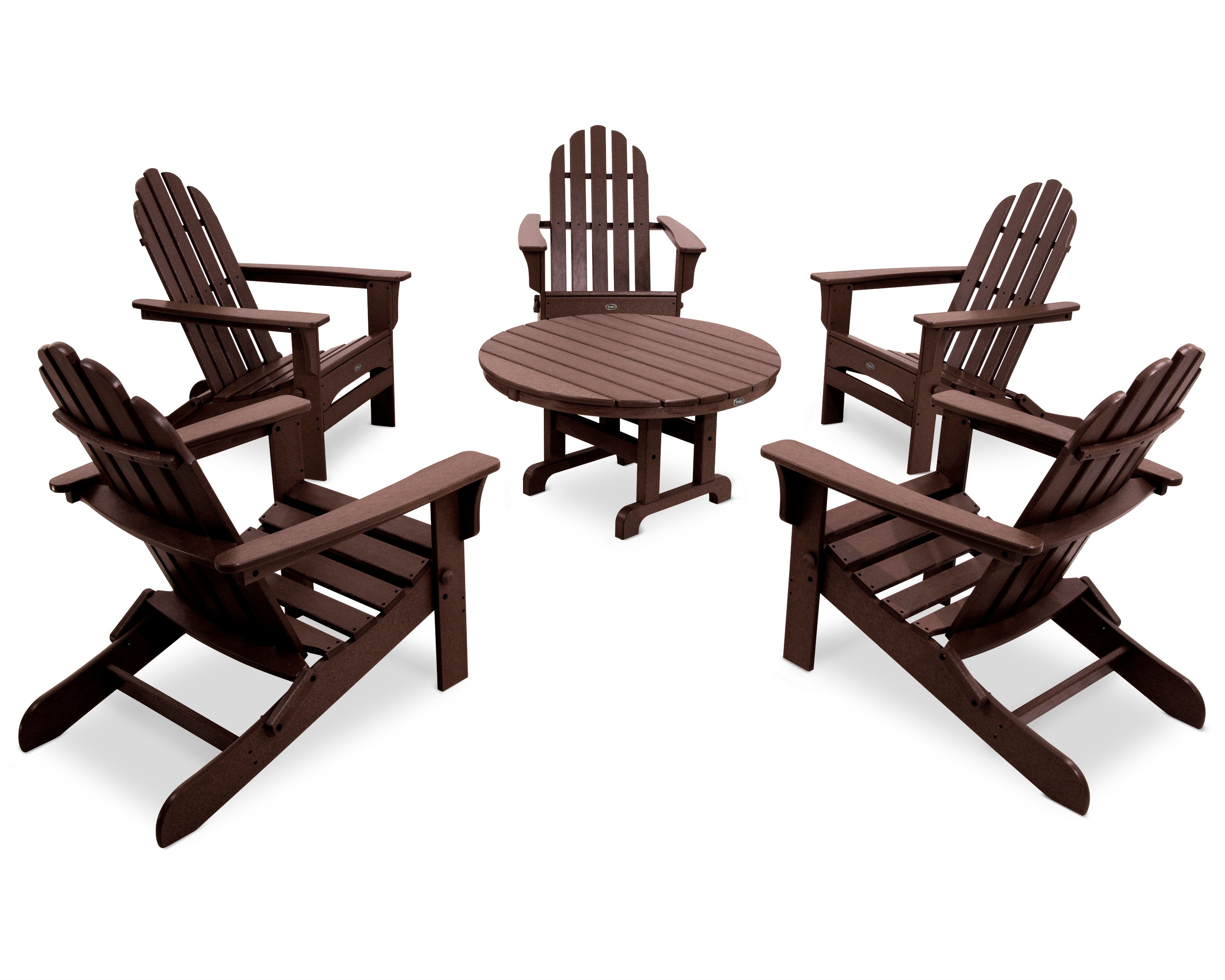 Cape Cod 6-Piece Folding Adirondack Conversation Set in Vintage Lantern