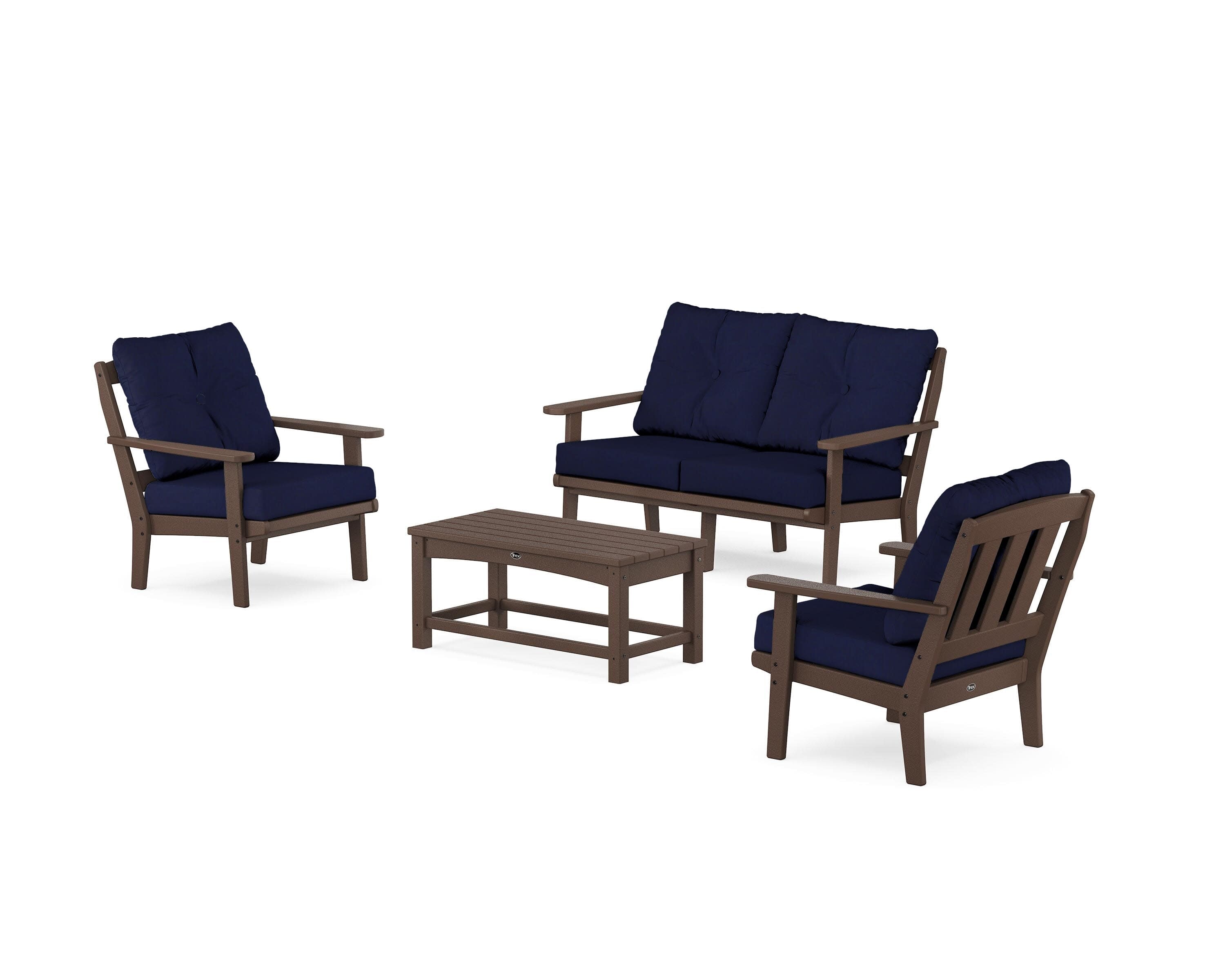 Cape Cod 4-Piece Deep Seating Set with Loveseat in Vintage Lantern / Navy