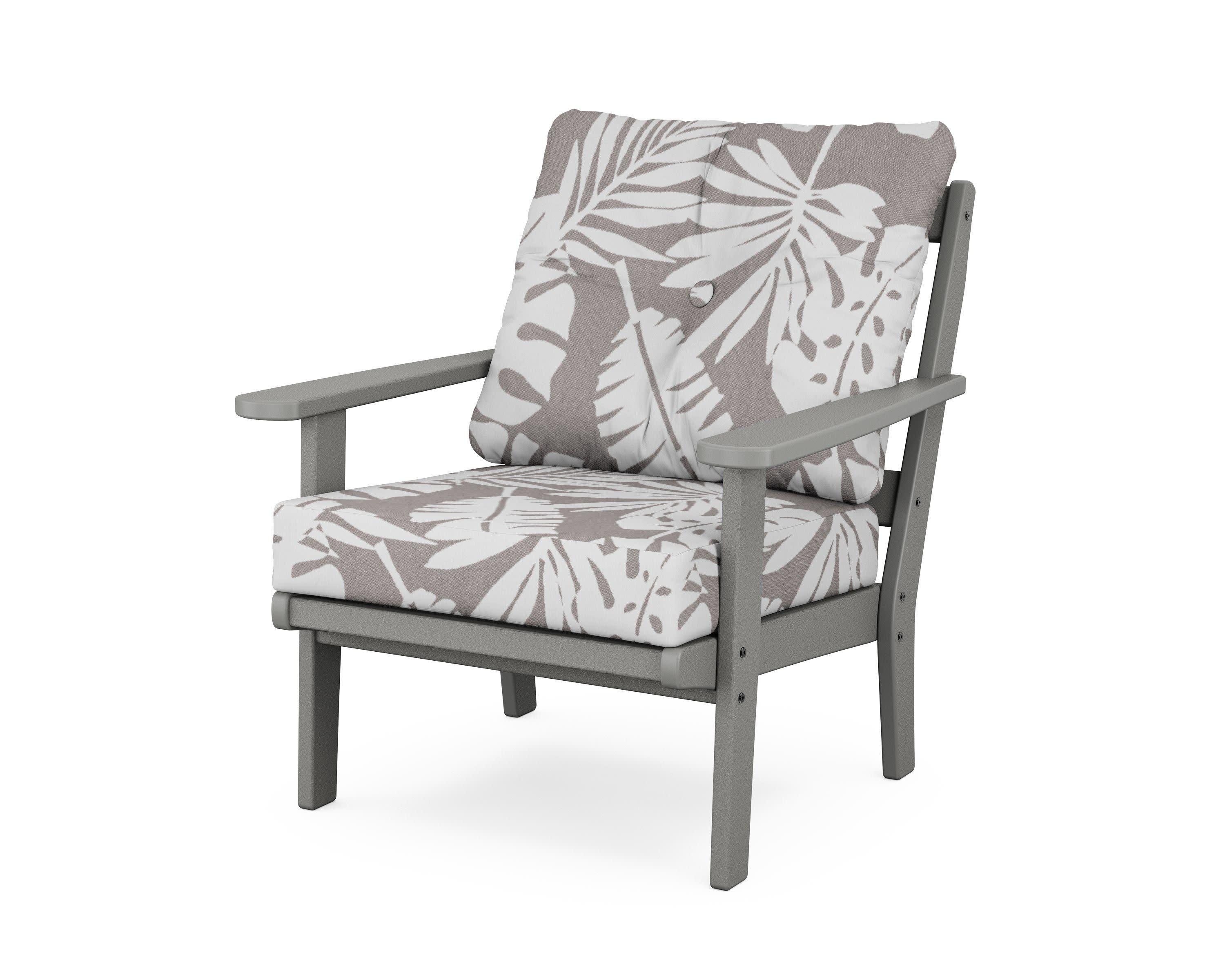 Cape Cod Deep Seating Chair in Stepping Stone / Leaf Grey Mist