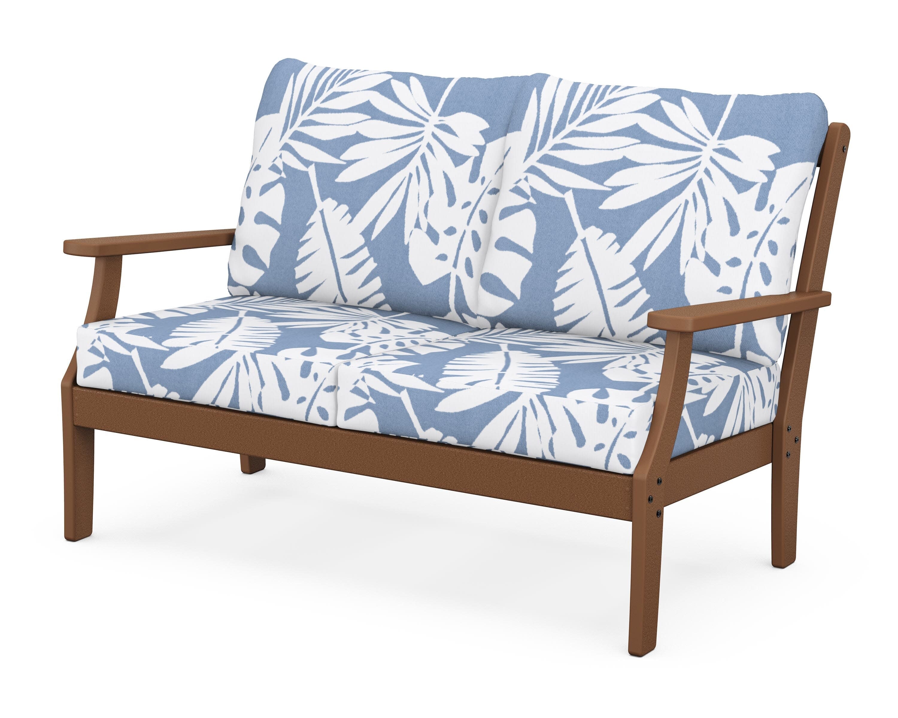 Yacht Club Deep Seating Loveseat in Tree House / Leaf Sky Blue