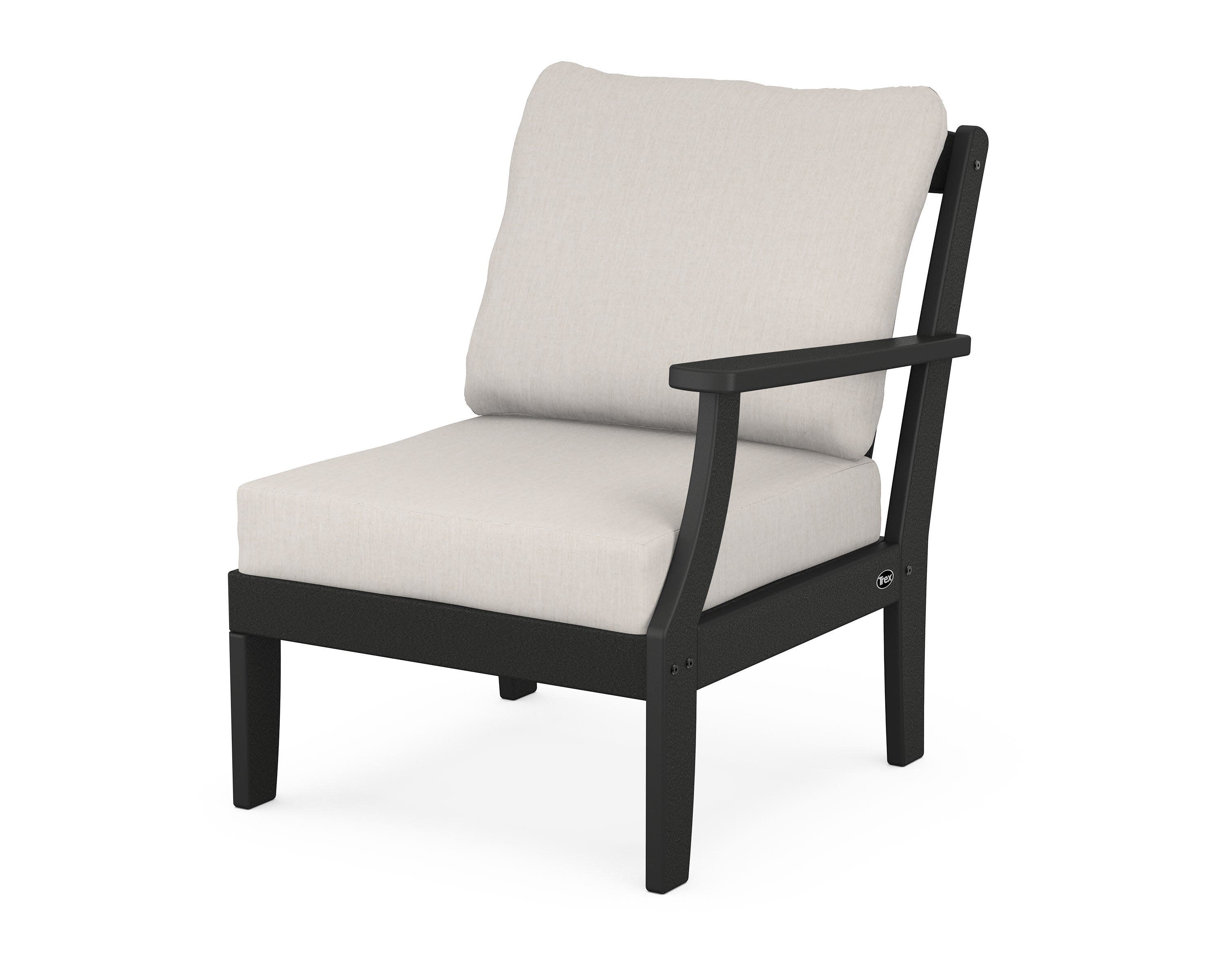 Yacht Club Modular Right Arm Chair in Charcoal Black / Cast Ash