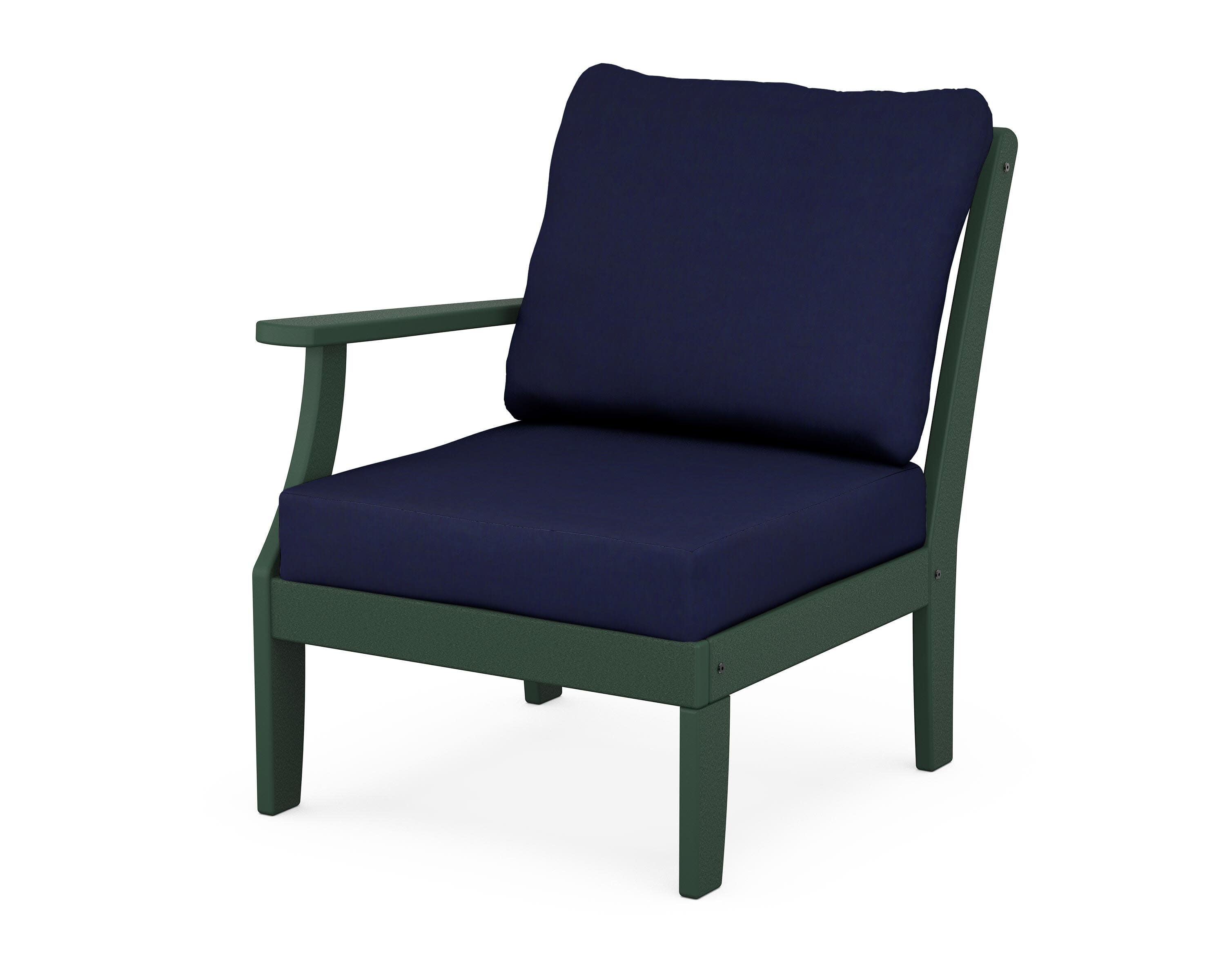 Yacht Club Modular Left Arm Chair in Rainforest Canopy / Navy