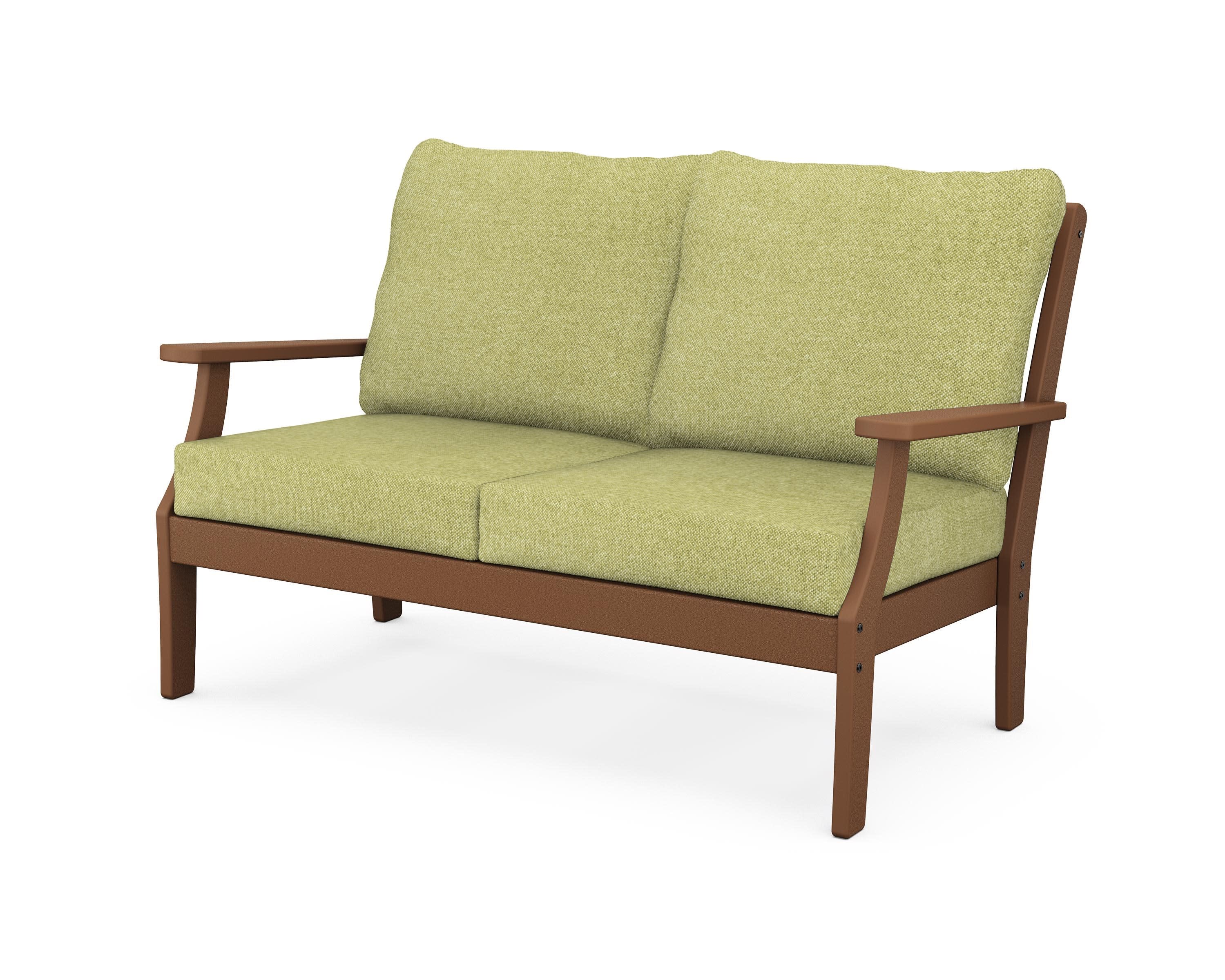 Yacht Club Deep Seating Loveseat in Tree House / Chartreuse Boucle