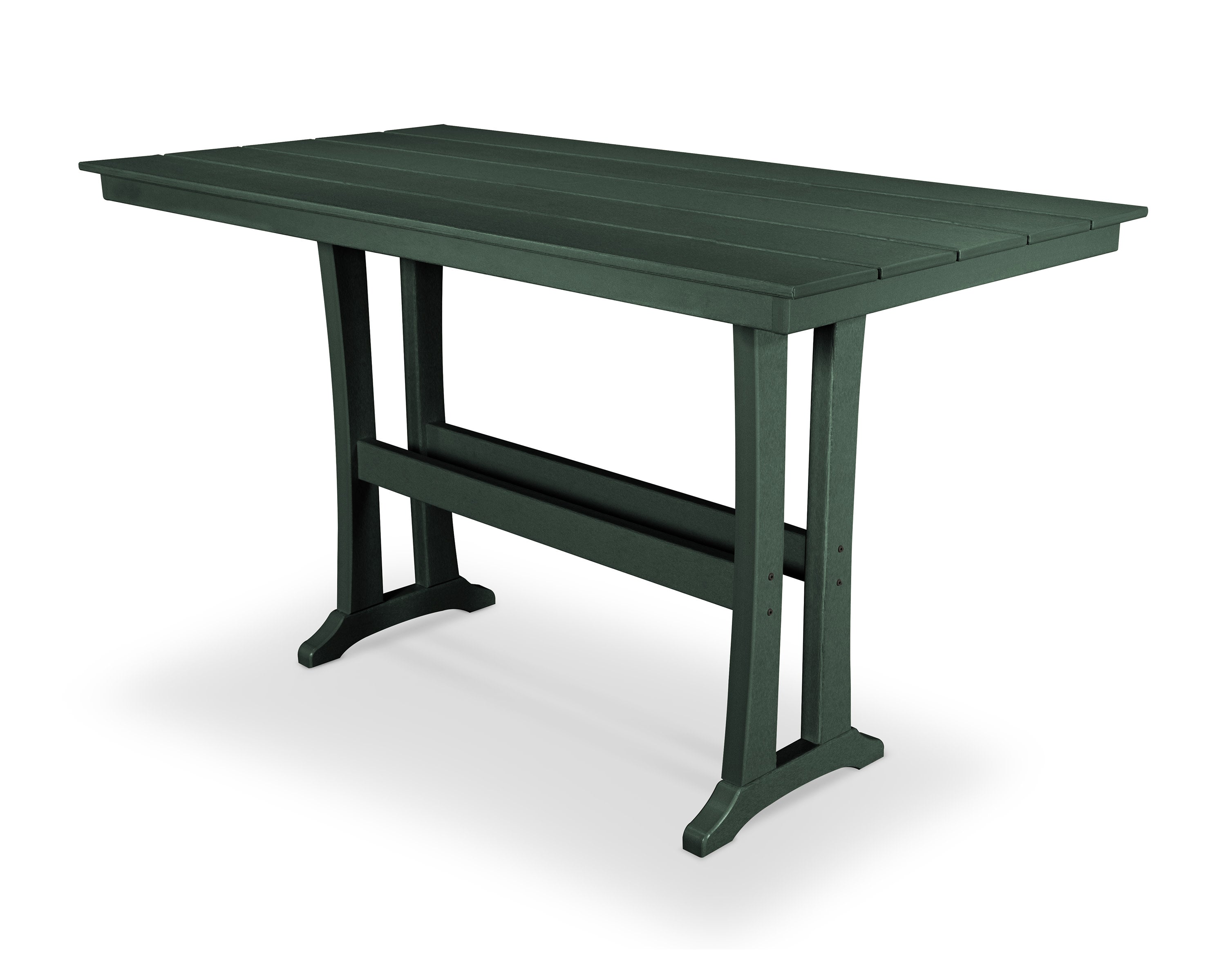 Farmhouse Trestle 37" x 72" Bar Table in Rainforest Canopy