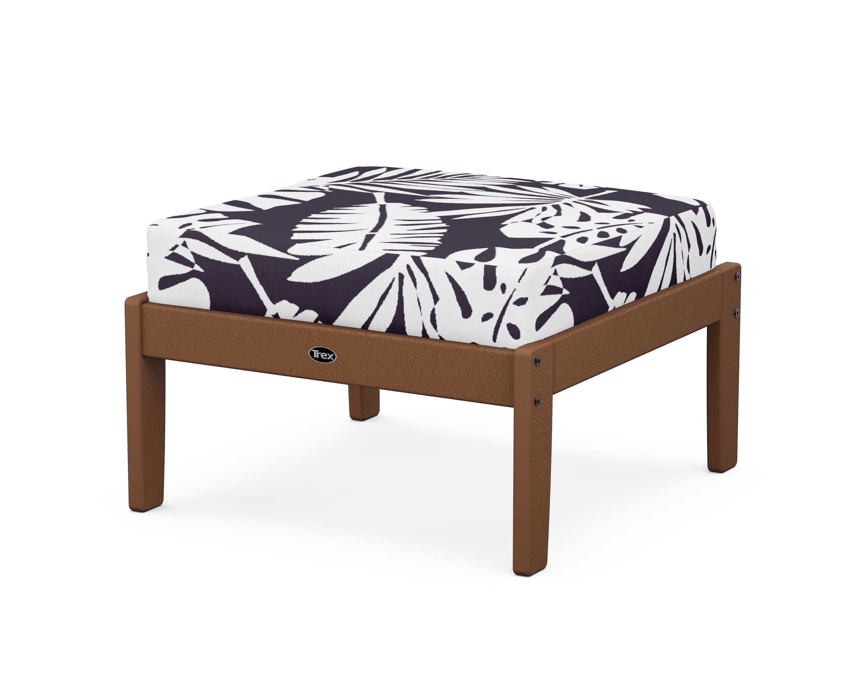 Yacht Club Deep Seating Ottoman in Tree House / Leaf Navy