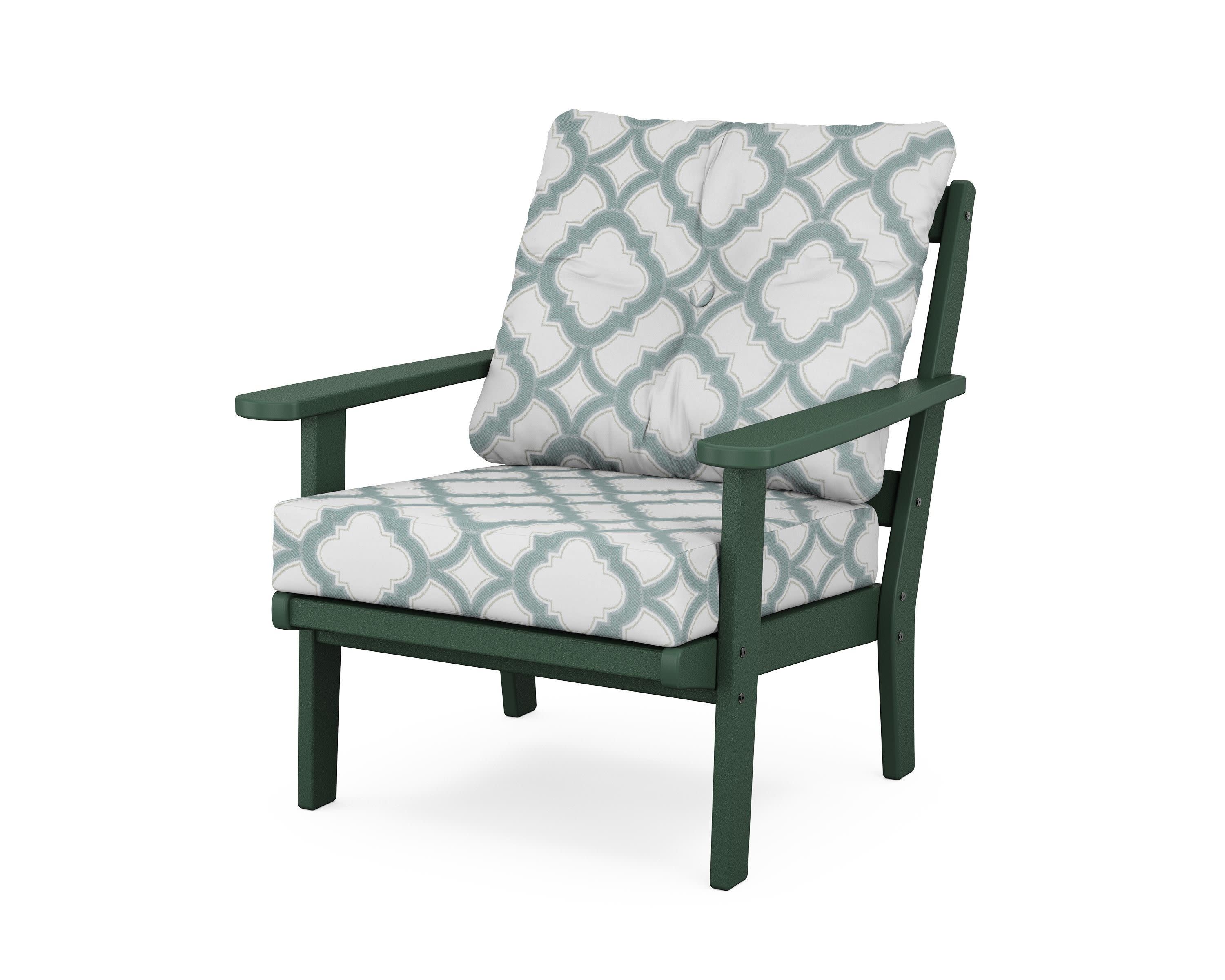 Cape Cod Deep Seating Chair in Rainforest Canopy / Trellis Glacier Spa