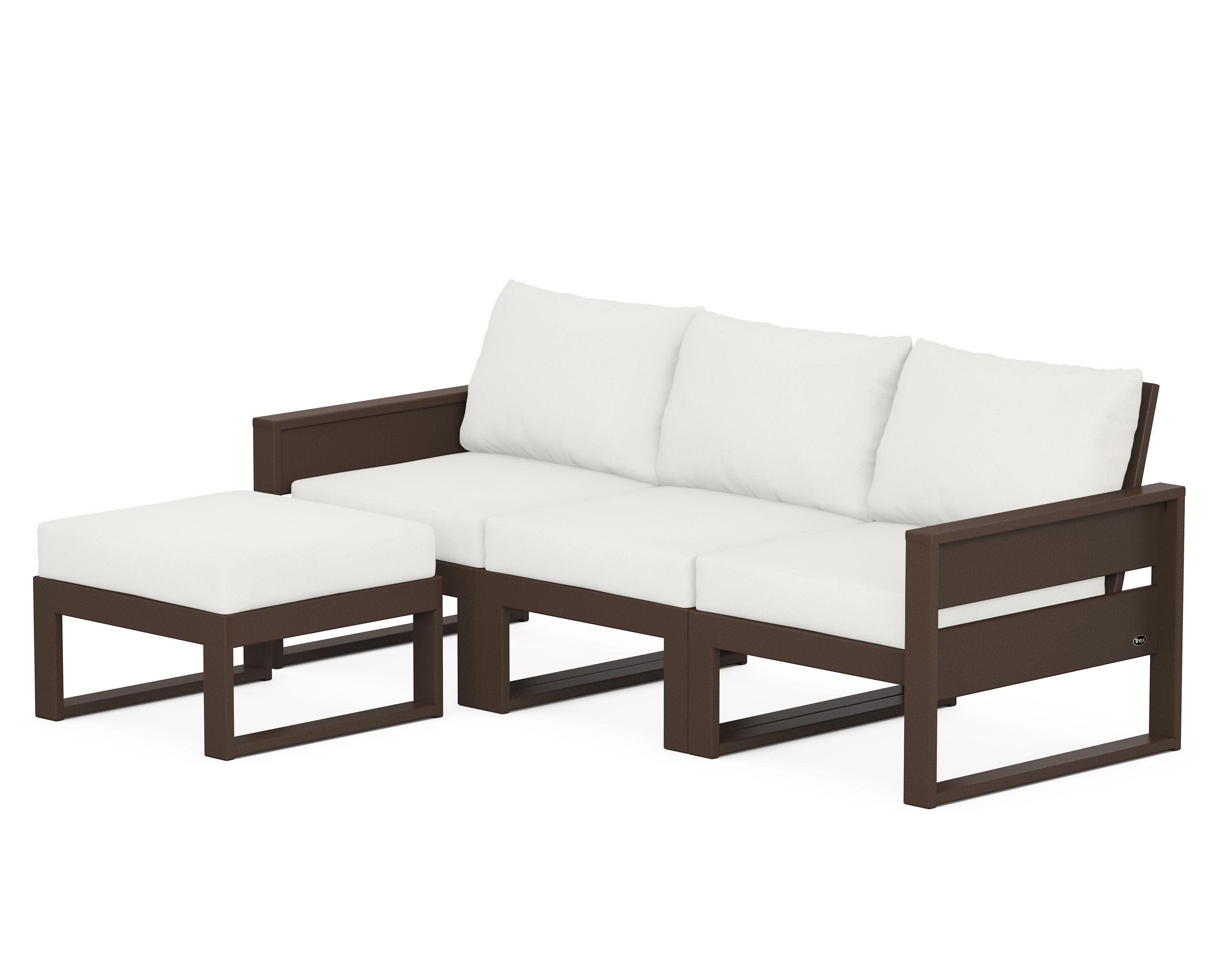 Eastport 4- Piece Sectional with Ottoman in Vintage Lantern / Natural Linen