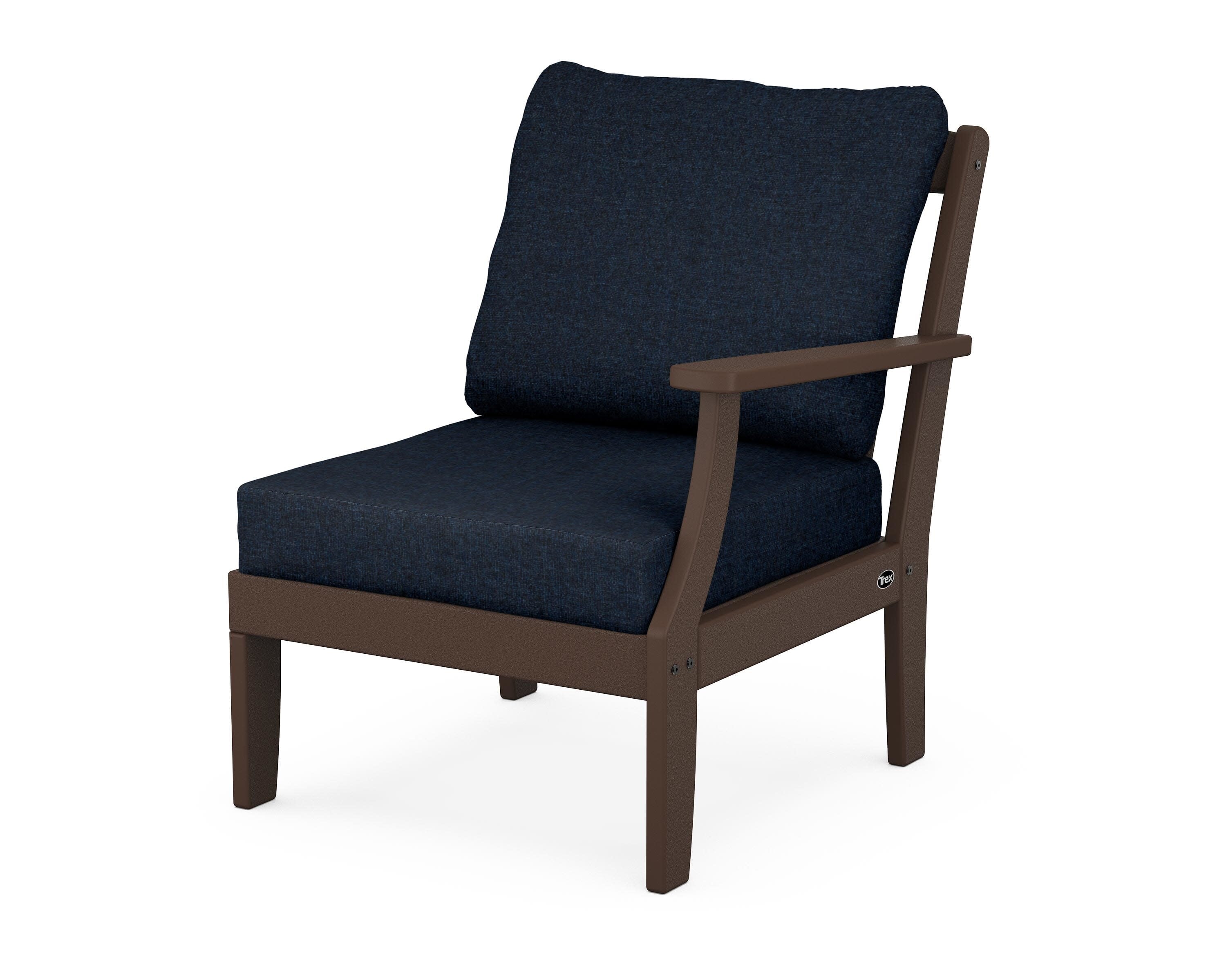 Yacht Club Modular Right Arm Chair in Vintage Lantern / Marine Indigo
