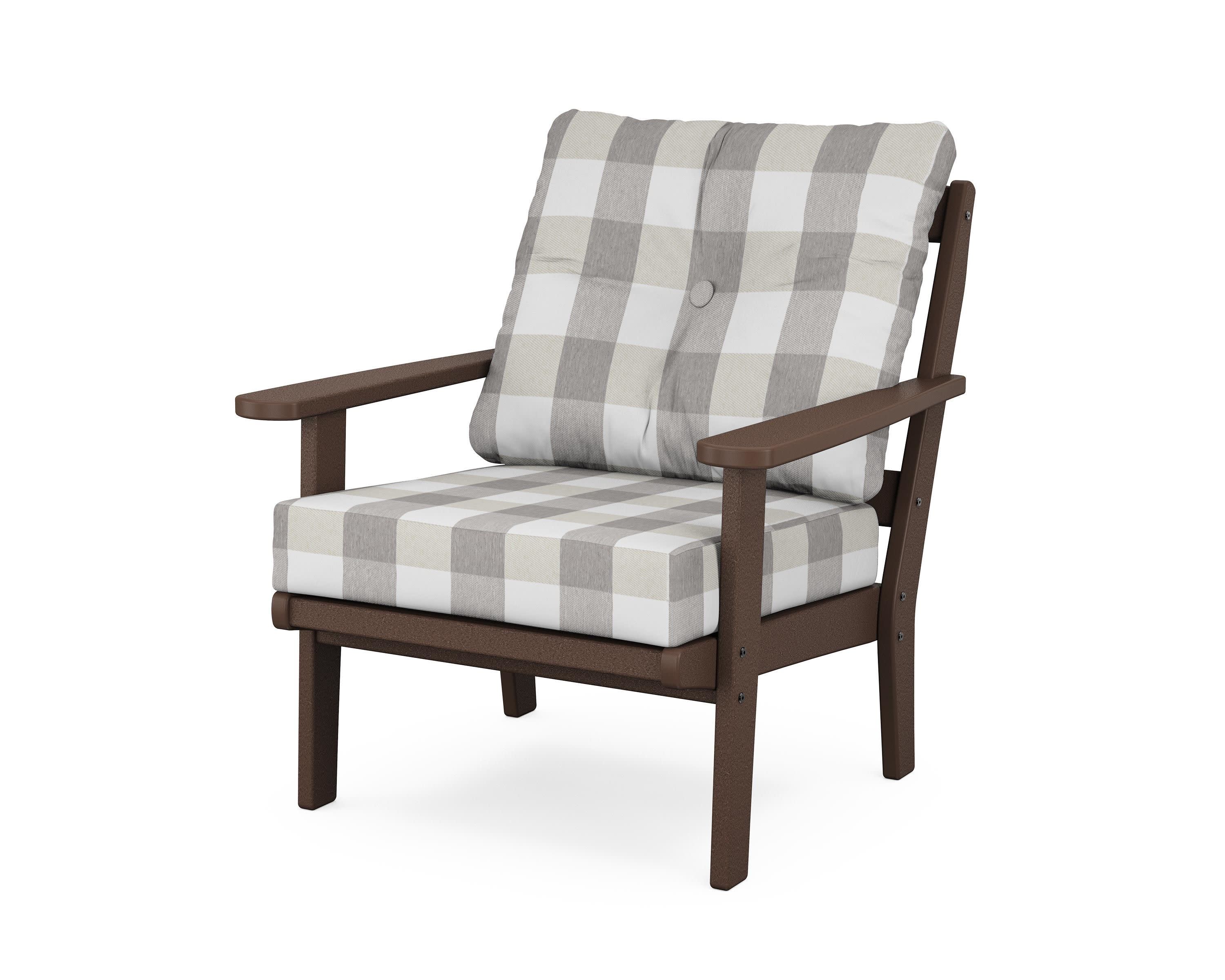Cape Cod Deep Seating Chair in Vintage Lantern / Buffalo Plaid Grey Mist