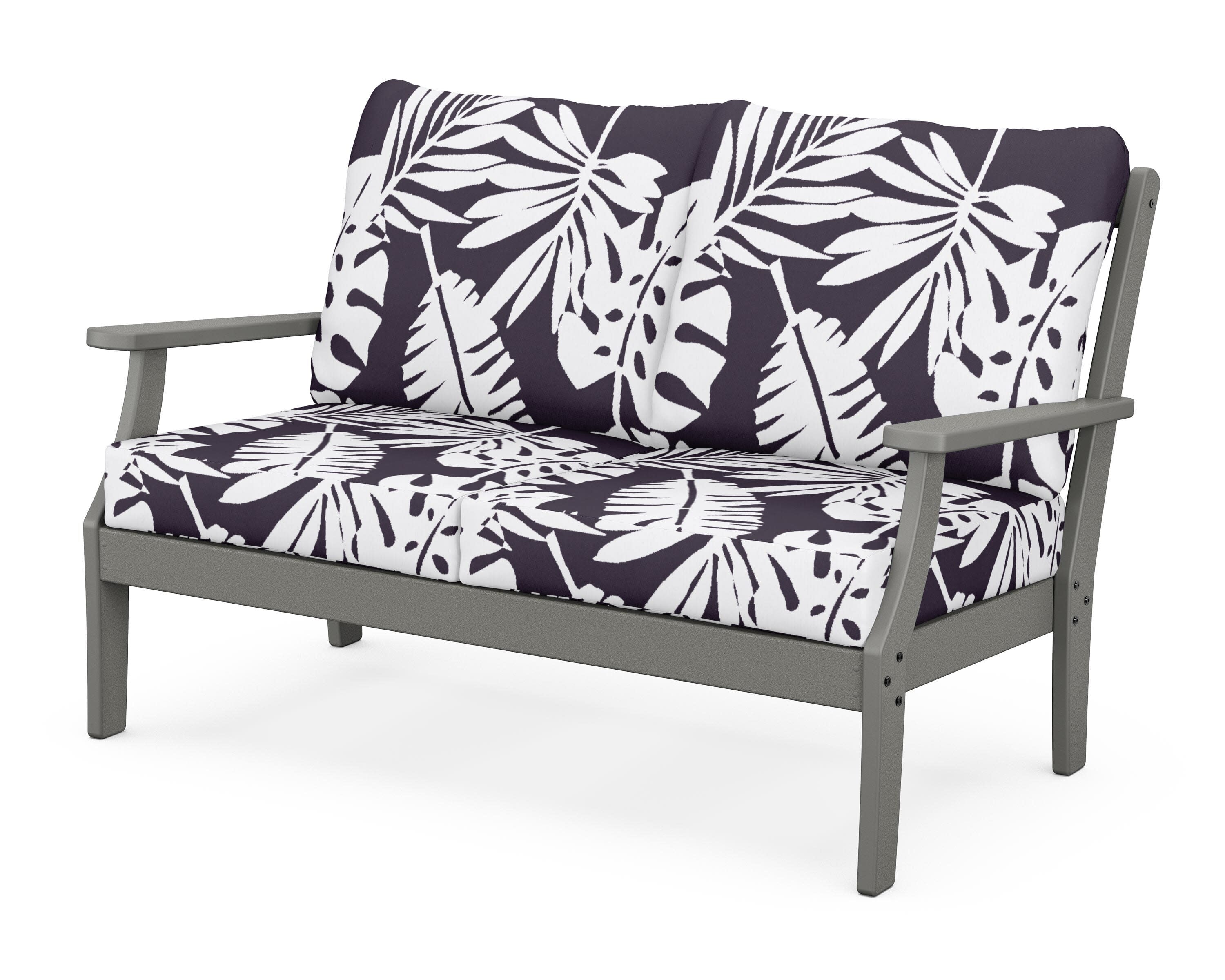 Yacht Club Deep Seating Loveseat in Stepping Stone / Leaf Navy