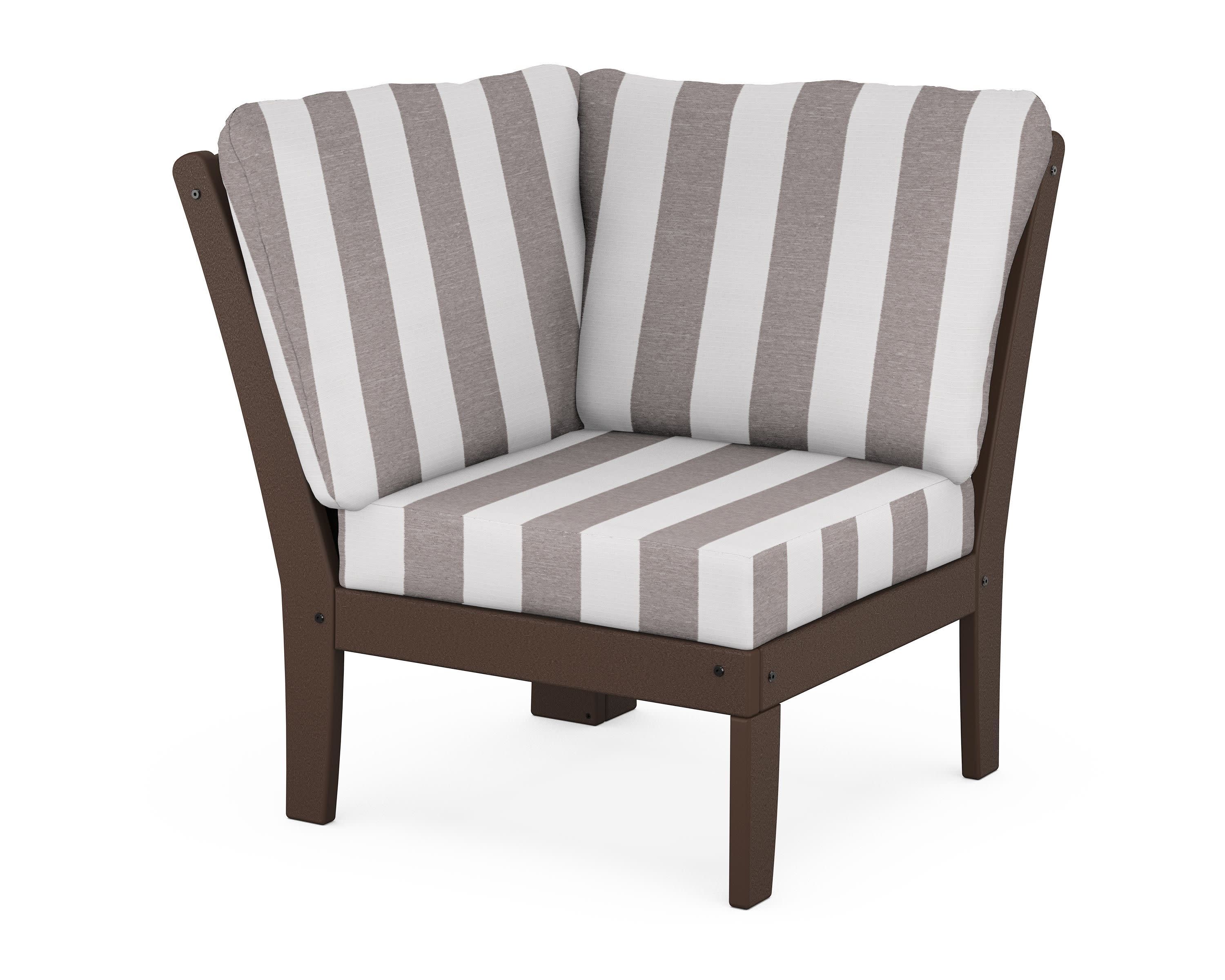 Yacht Club Modular Corner Chair in Vintage Lantern / Cabana Stripe Grey Mist