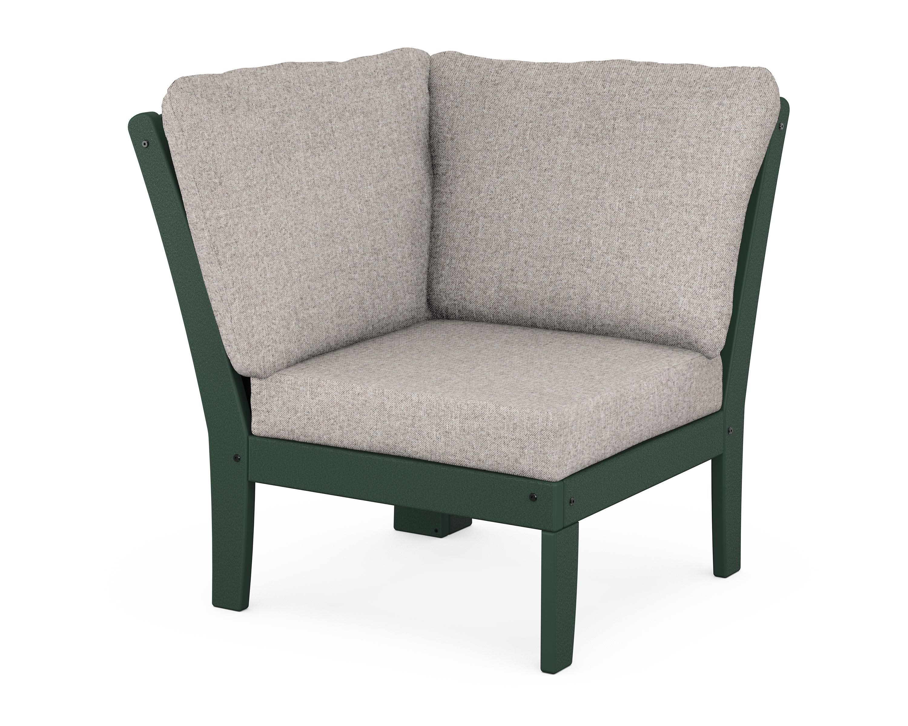 Yacht Club Modular Corner Chair in Rainforest Canopy / Weathered Tweed