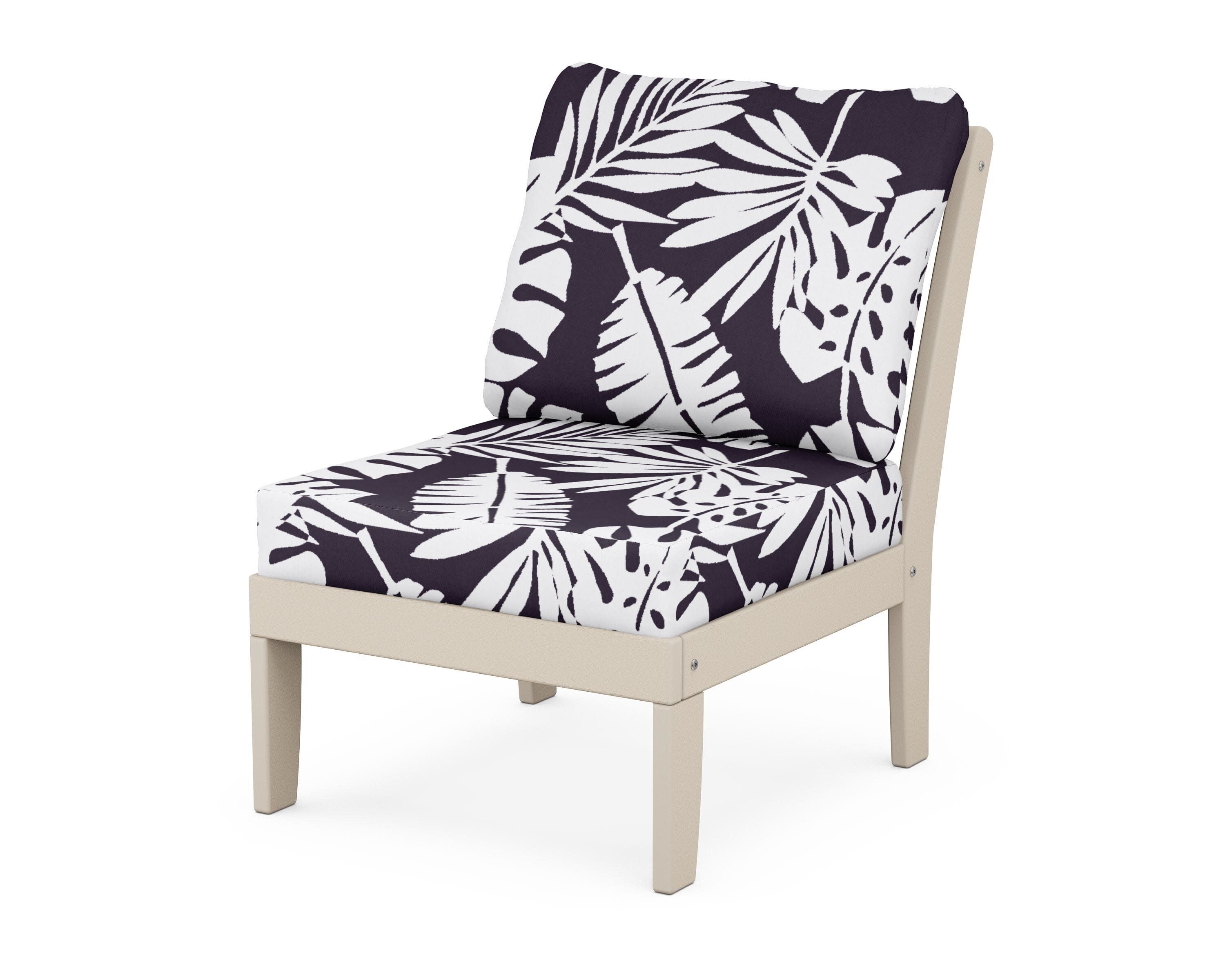 Yacht Club Modular Armless Chair in Sand Castle / Leaf Navy