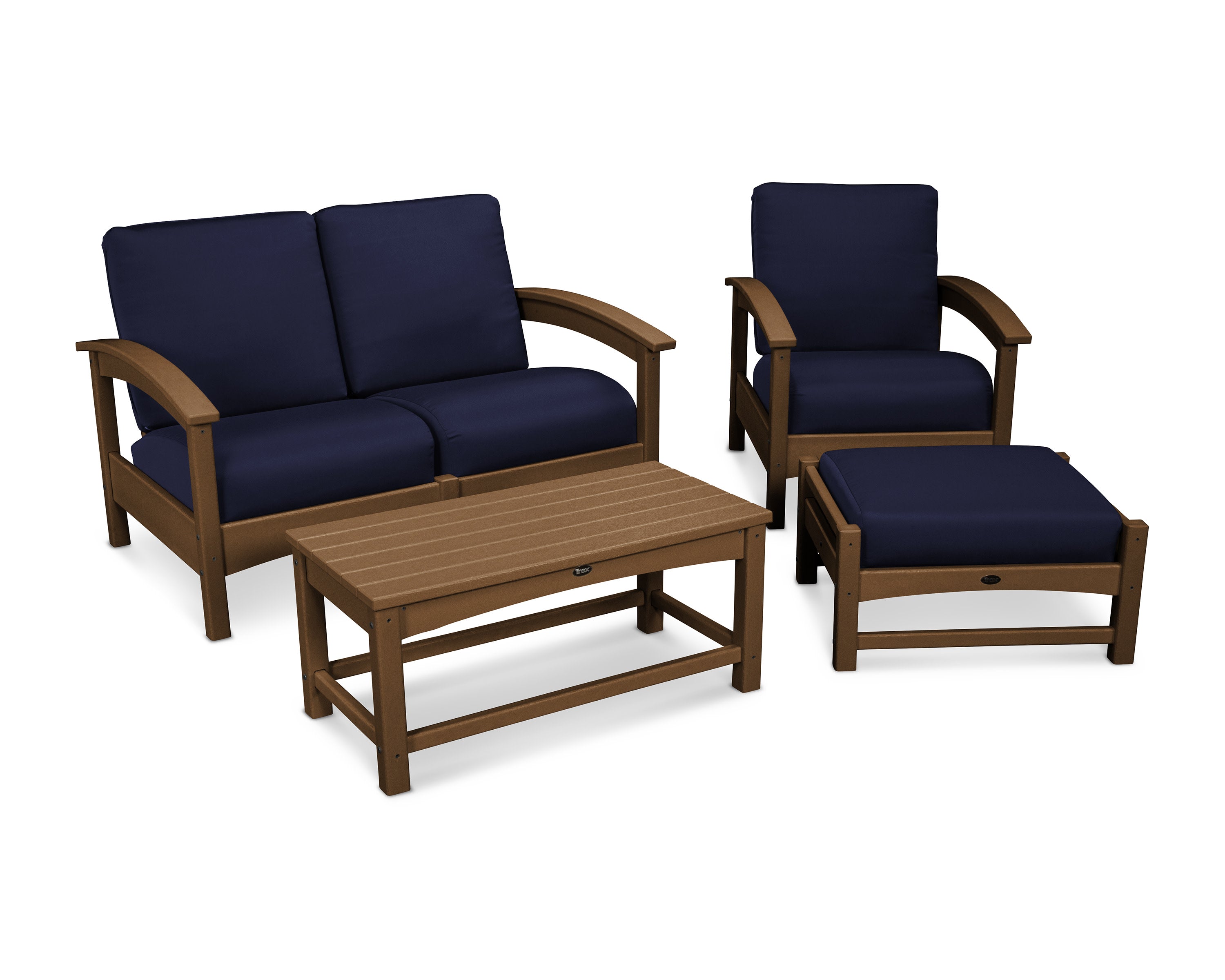 Rockport 4-Piece Deep Seating Conversation Group in Tree House / Navy