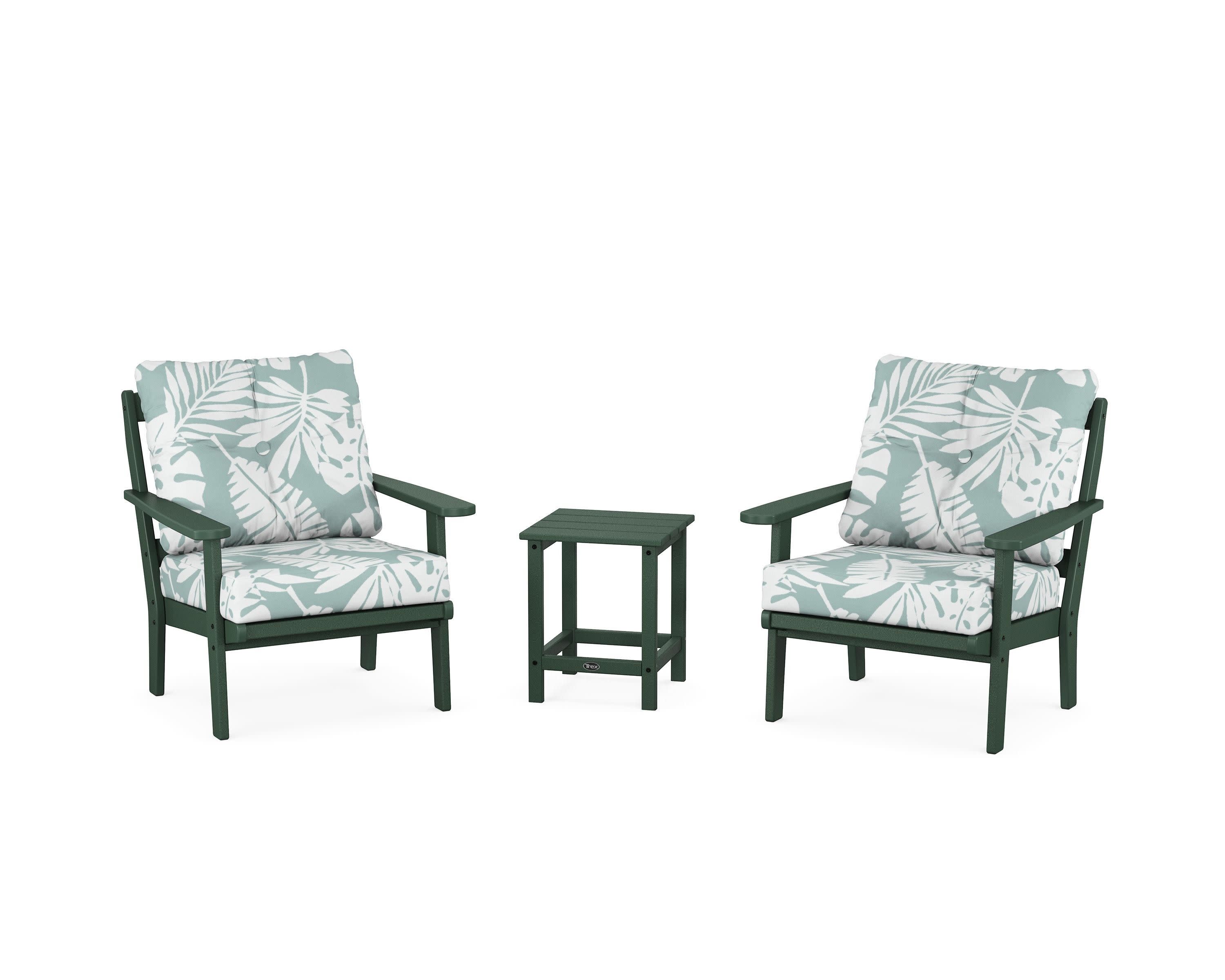 Cape Cod 3-Piece Deep Seating Set in Rainforest Canopy / Leaf Glacier Spa