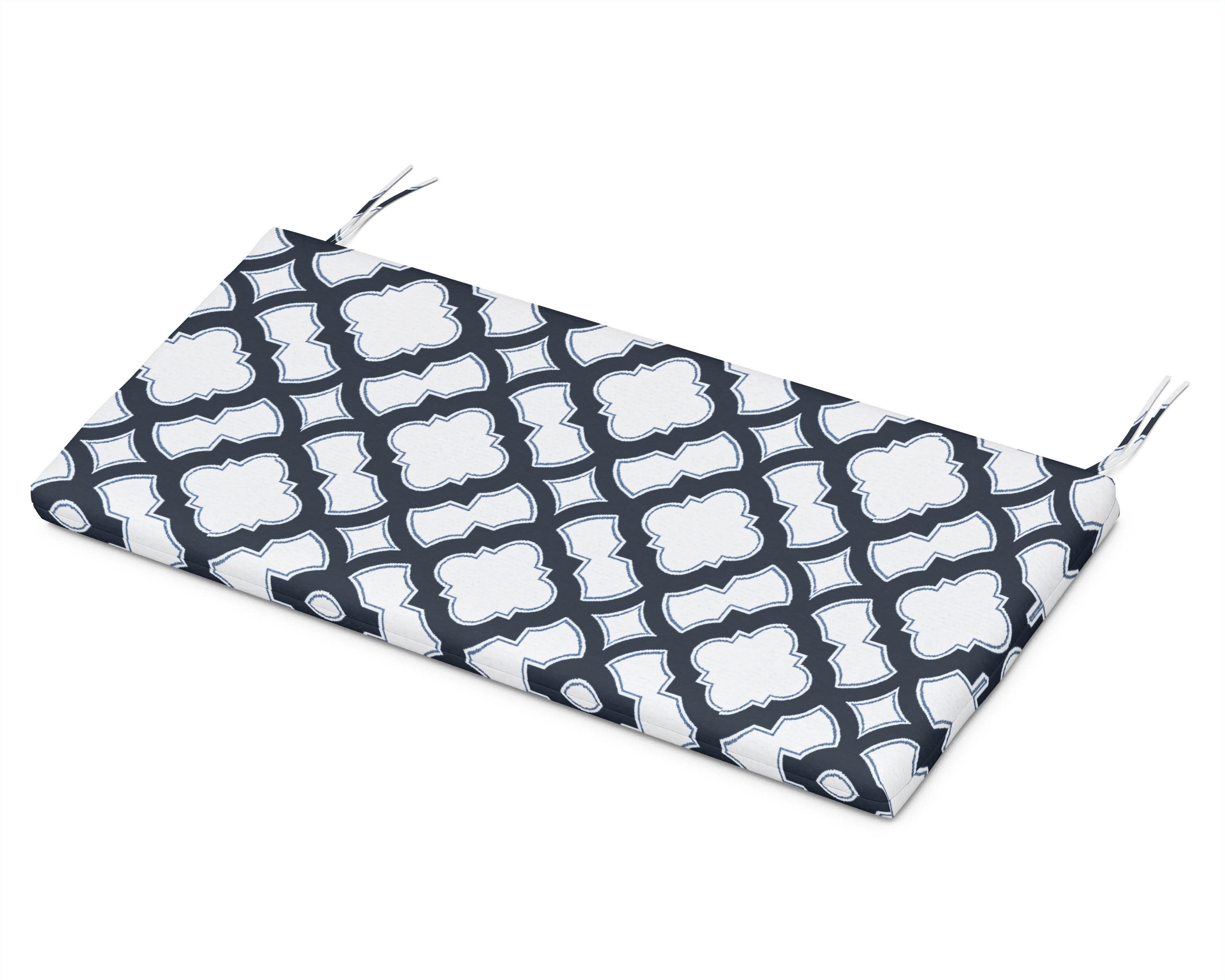 Bench Seat Cushion 17.25"D x 43.5"W x 2.5"H in Trellis Marine Indigo