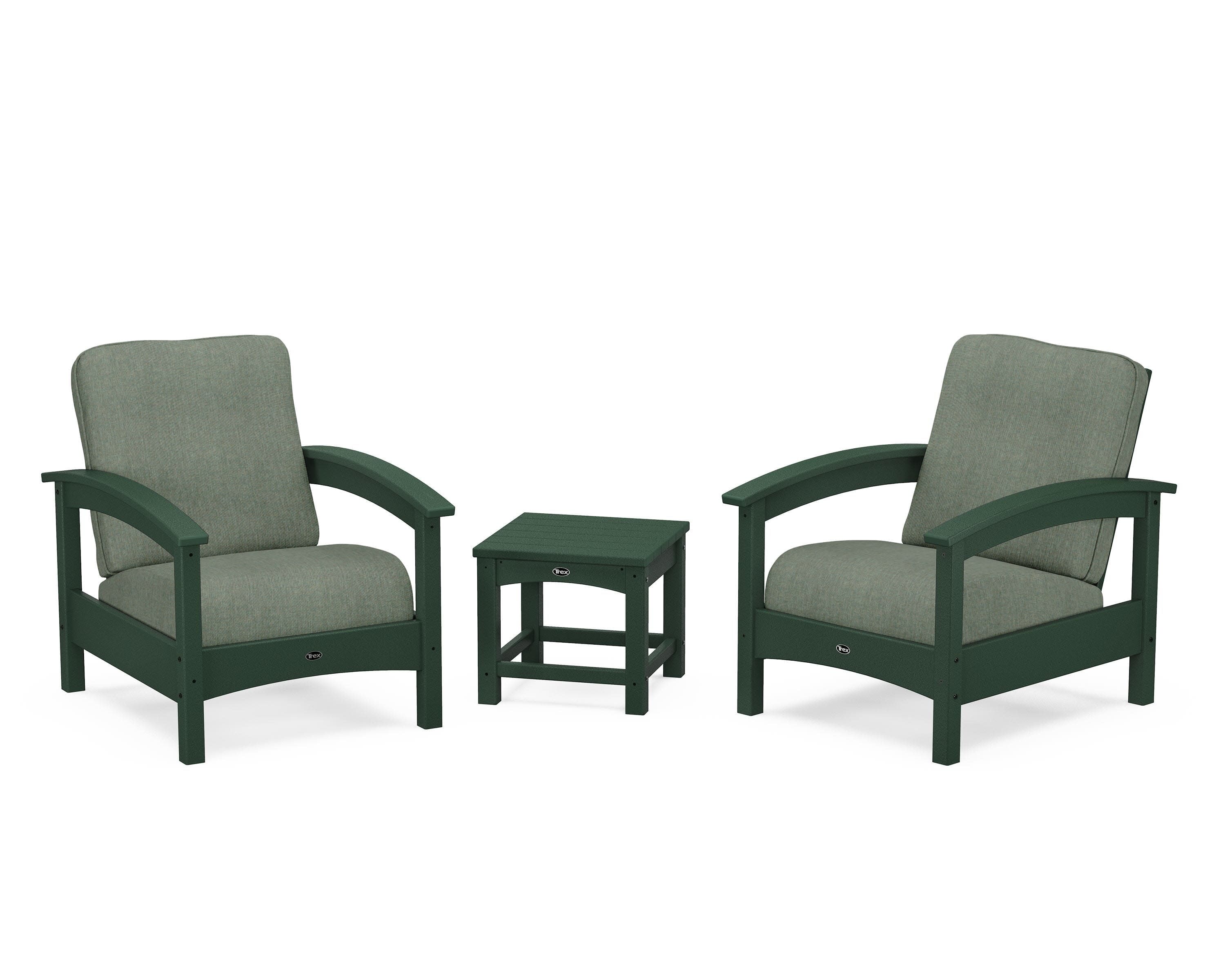 Rockport Club 3-Piece Deep Seating Conversation Set in Rainforest Canopy / Cast Sage