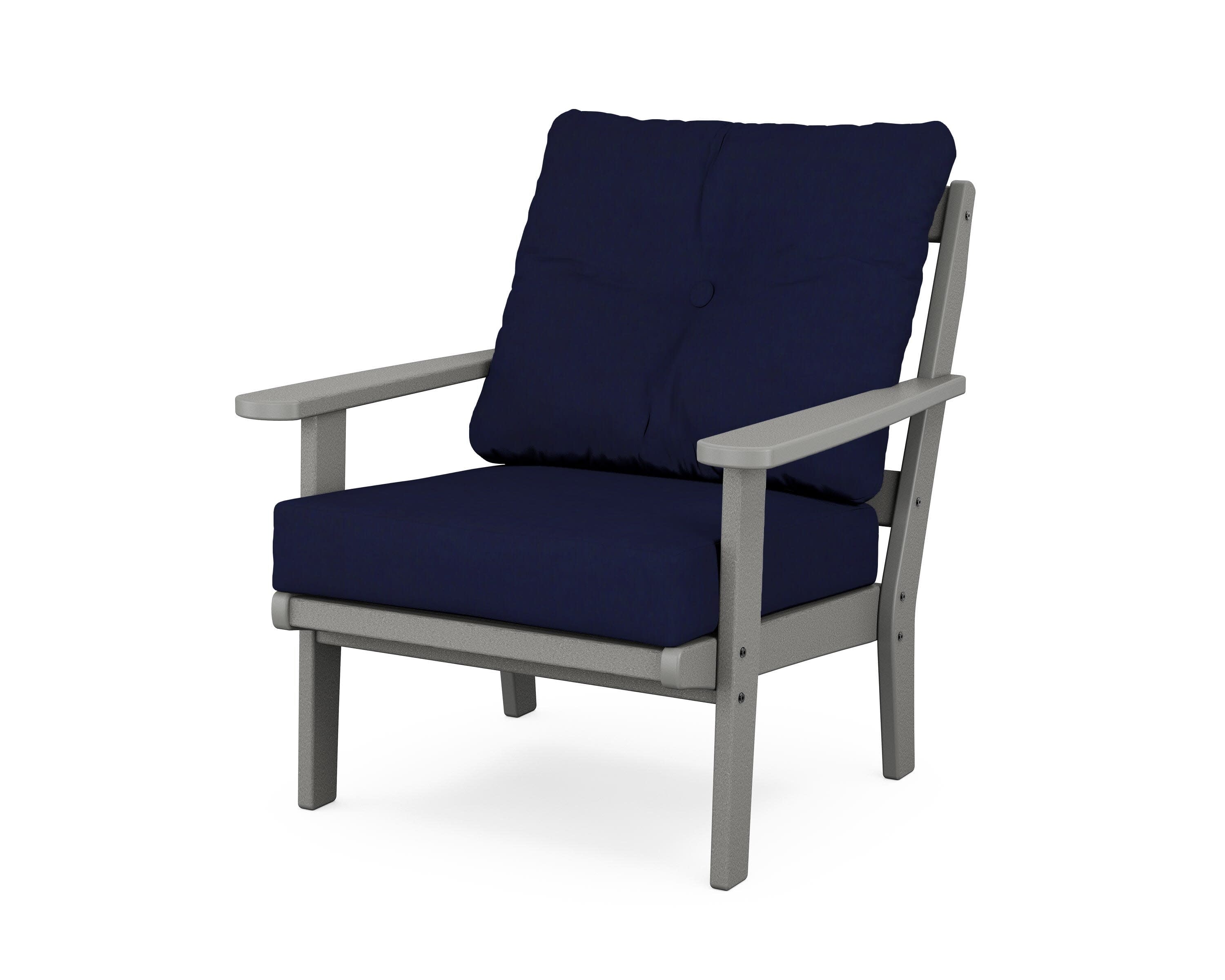 Cape Cod Deep Seating Chair in Stepping Stone / Navy