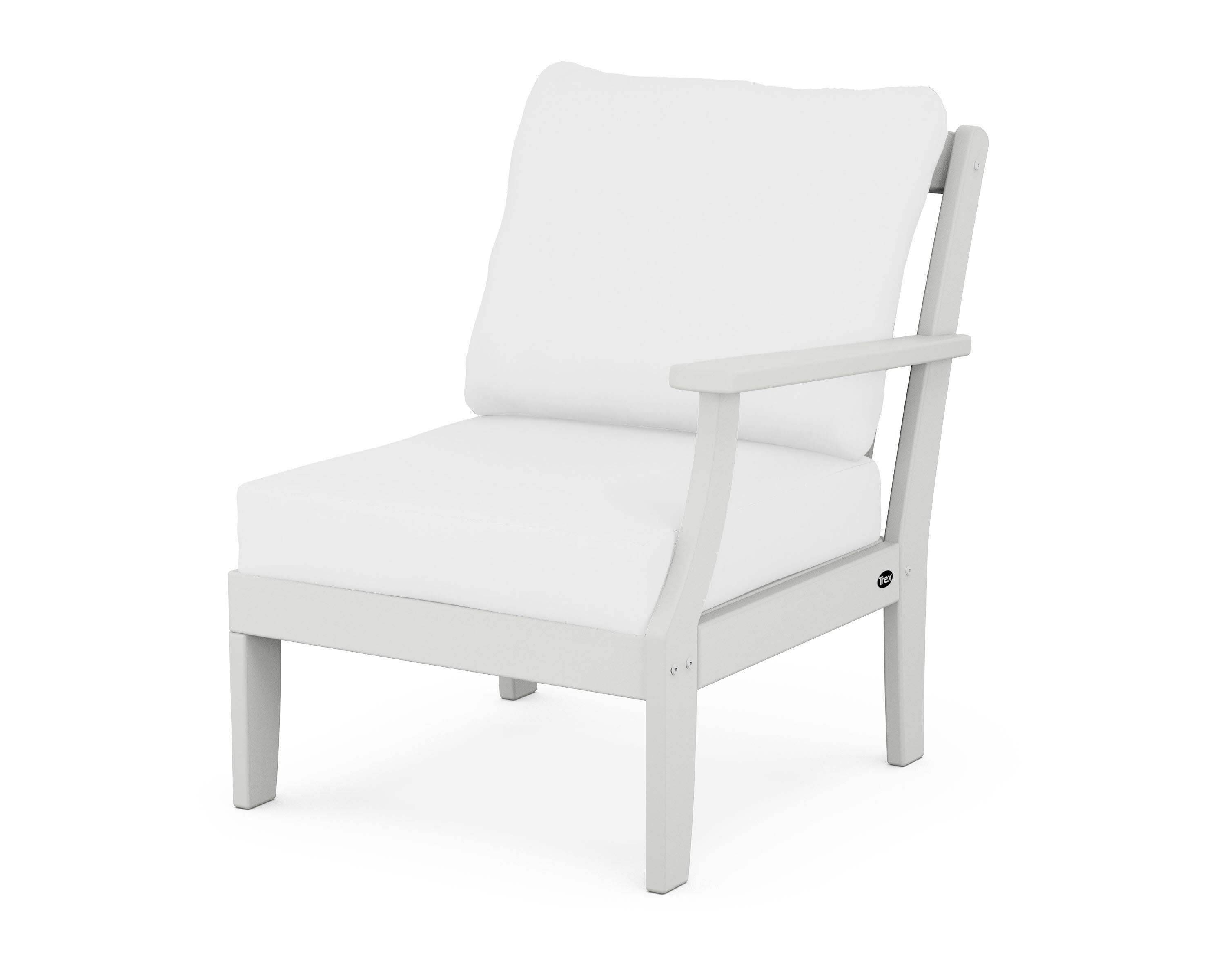 Yacht Club Modular Right Arm Chair in Classic White / Natural