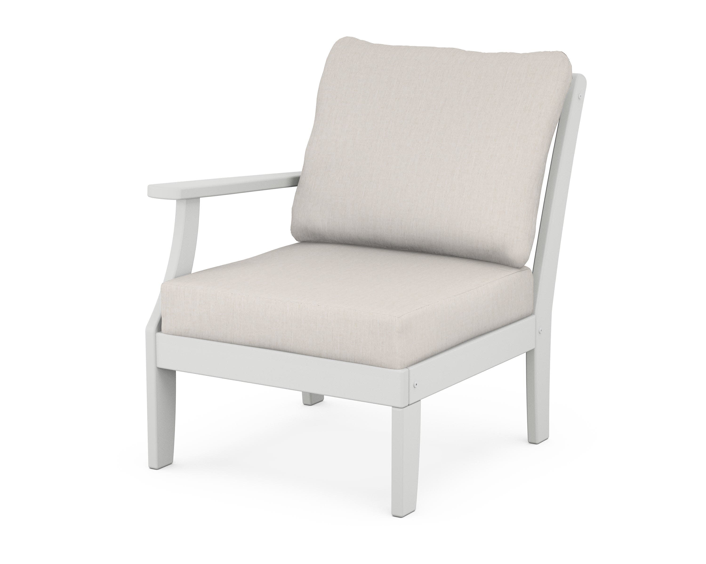 Yacht Club Modular Left Arm Chair in Classic White / Cast Ash