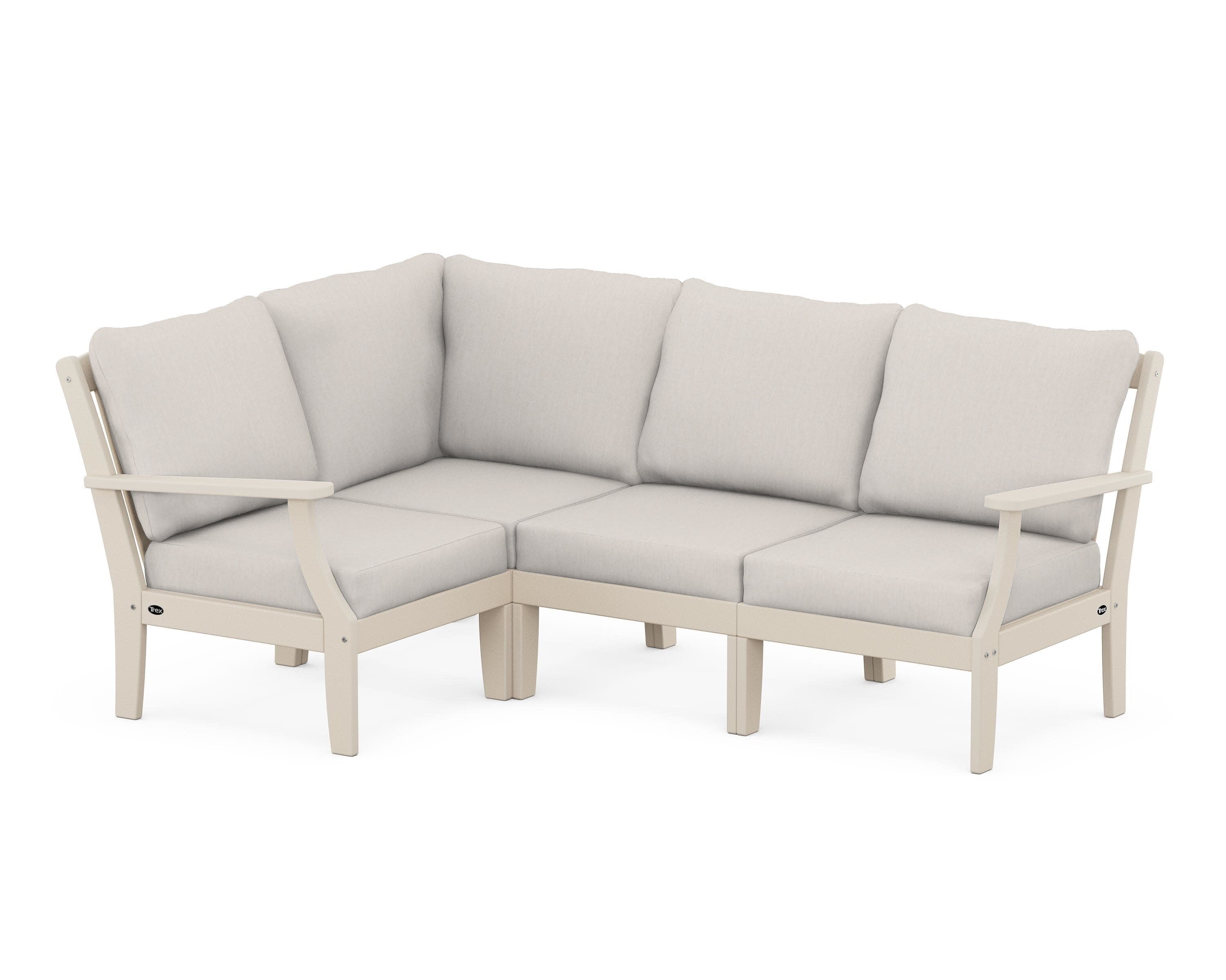 Yacht Club Modular 4-Piece Deep Seating Set in Sand Castle / Cast Ash