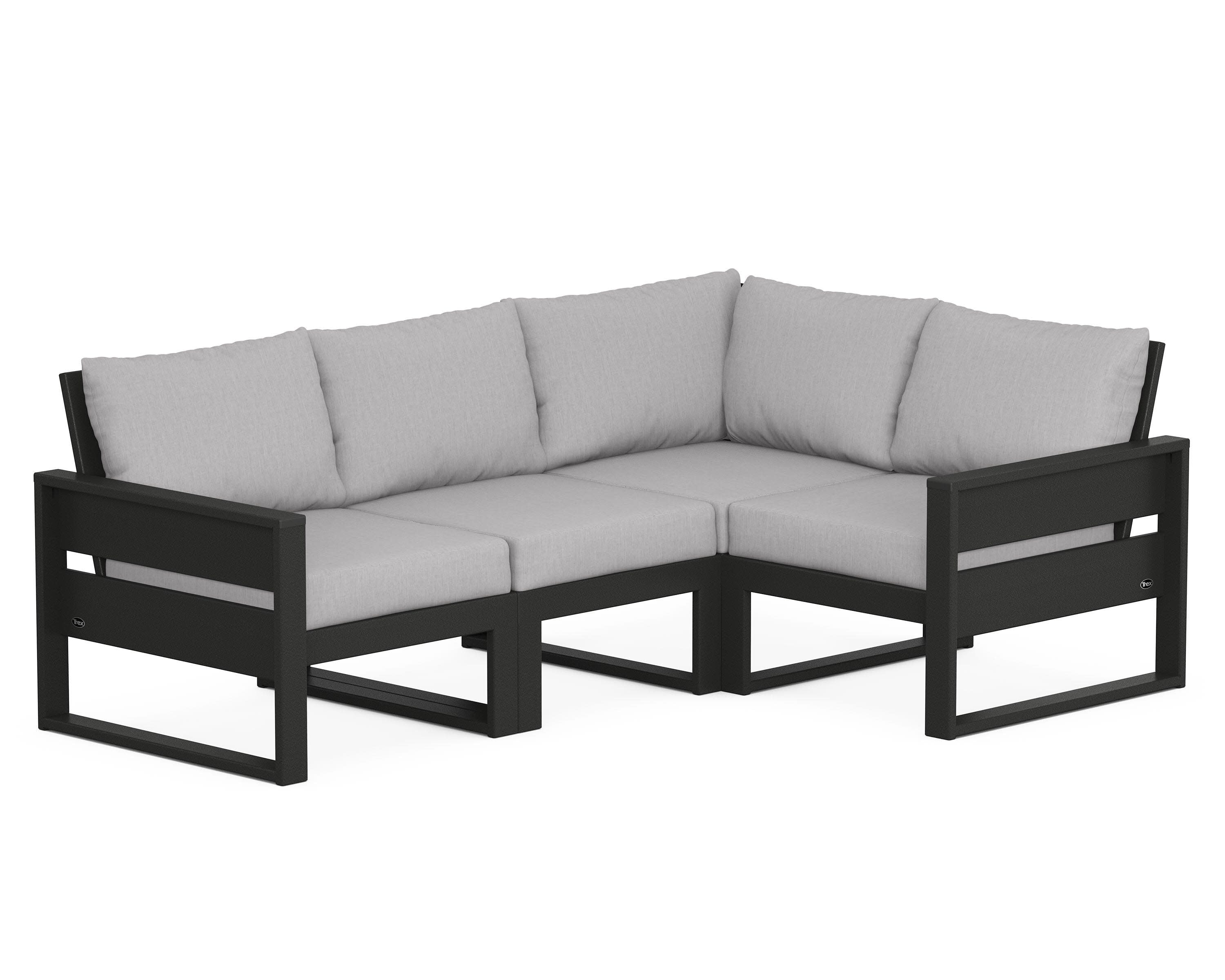 Eastport 4- Piece Sectional in Charcoal Black / Granite