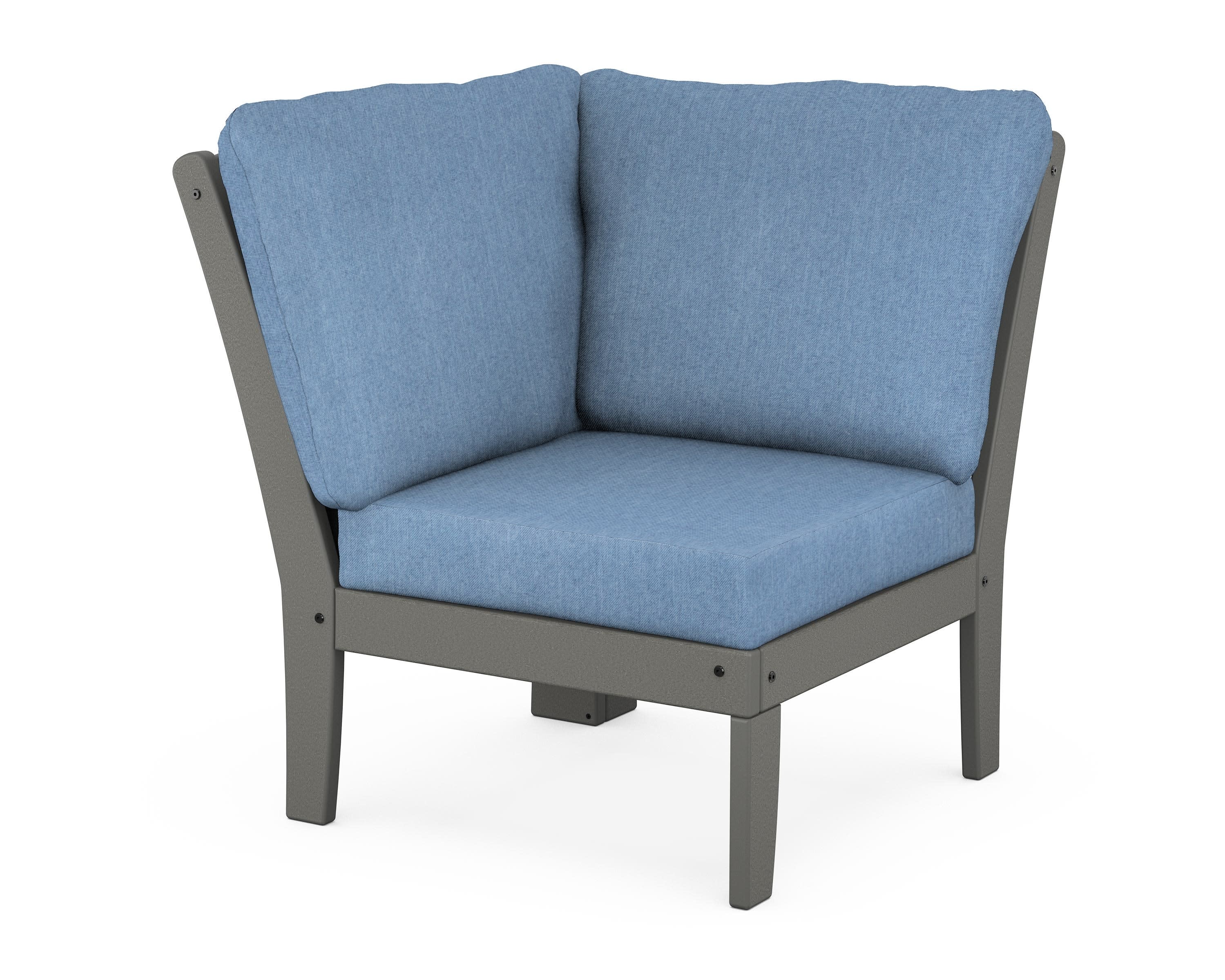 Yacht Club Modular Corner Chair in Stepping Stone / Sky Blue