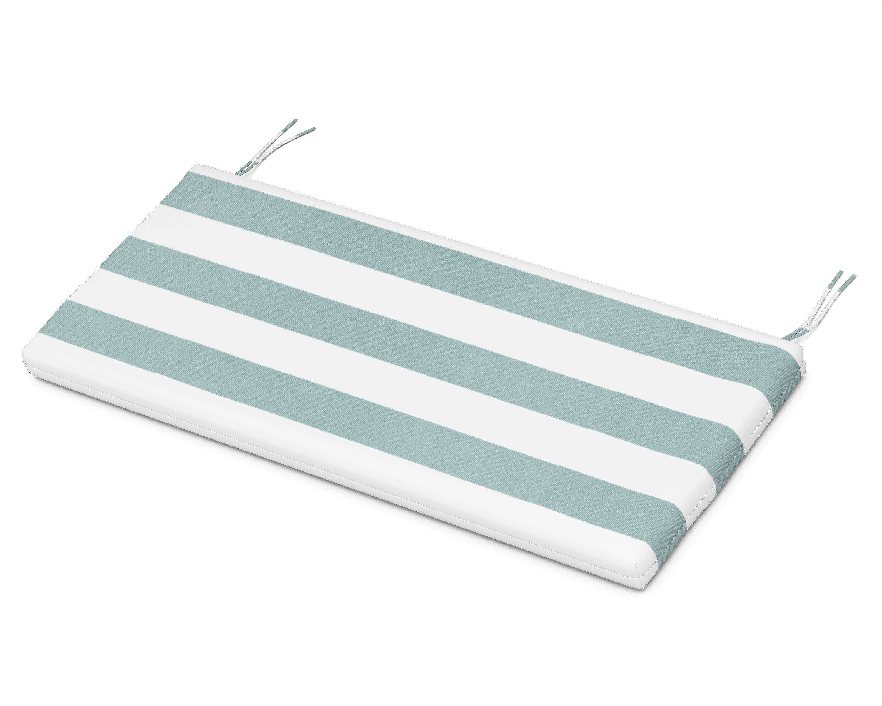 Bench Seat Cushion - 17"D x 40.5"W x 2.5"H in Cabana Stripe Glacier Spa