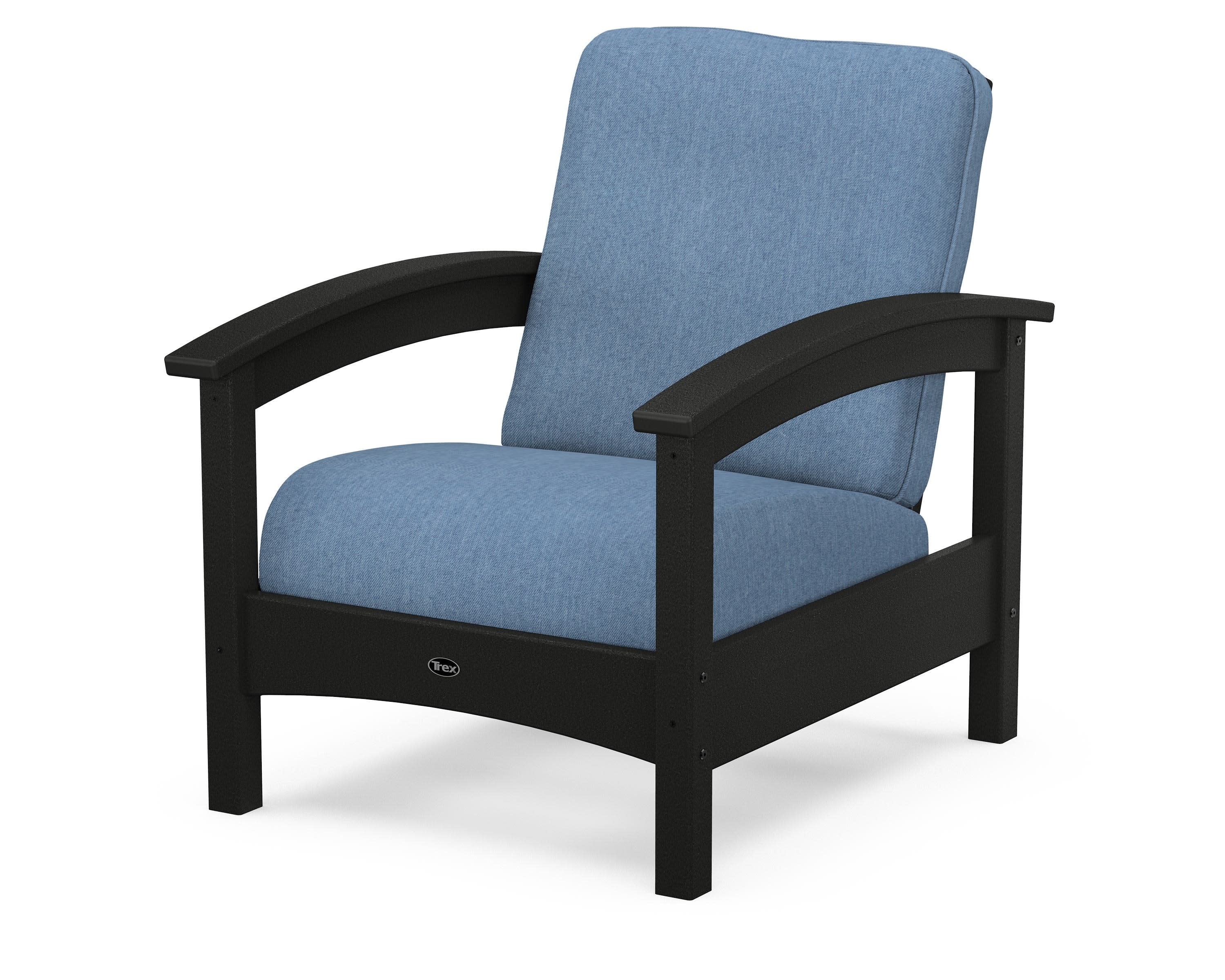 Rockport Club Chair in Charcoal Black / Sky Blue