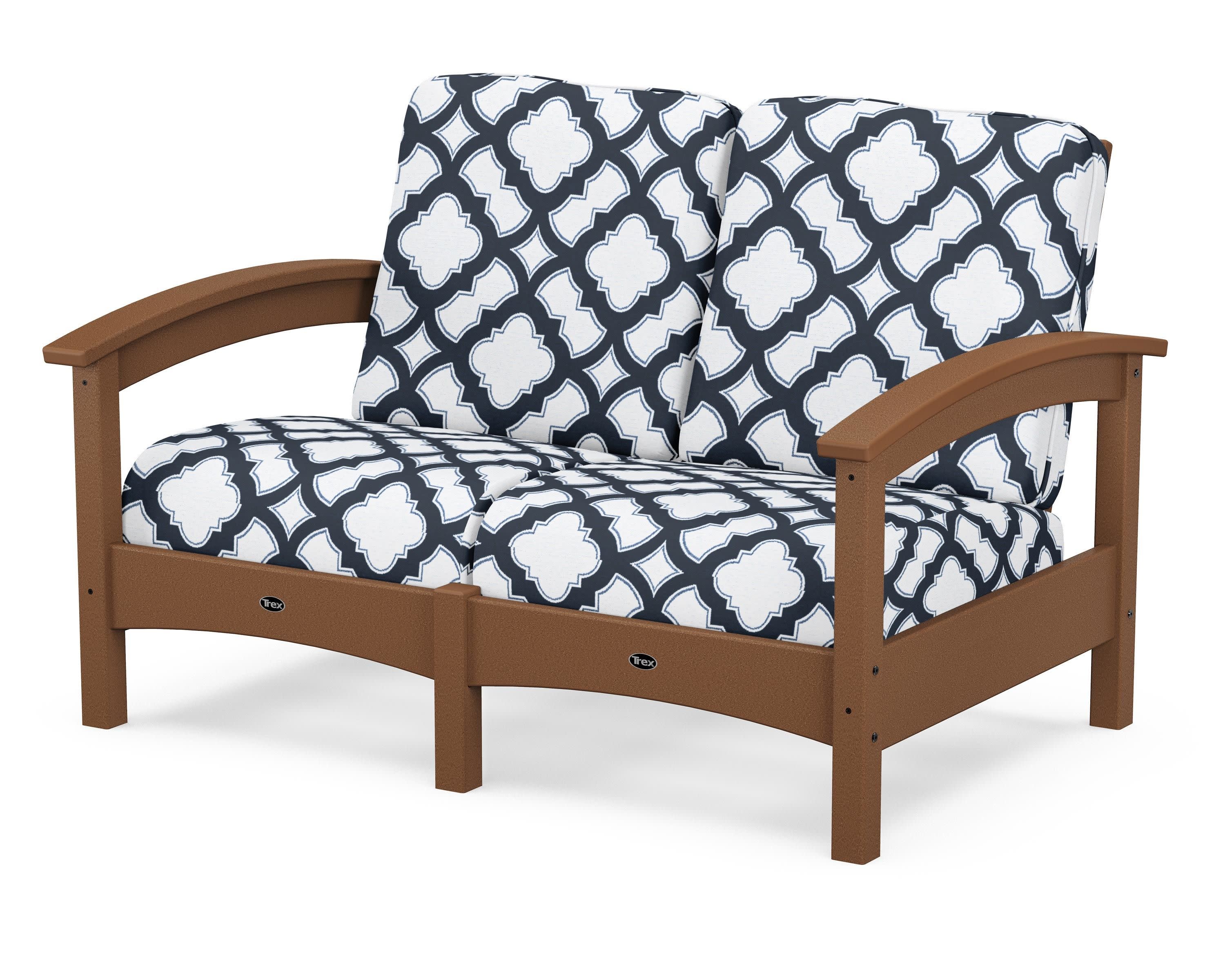 Rockport Club Loveseat in Tree House / Trellis Marine Indigo