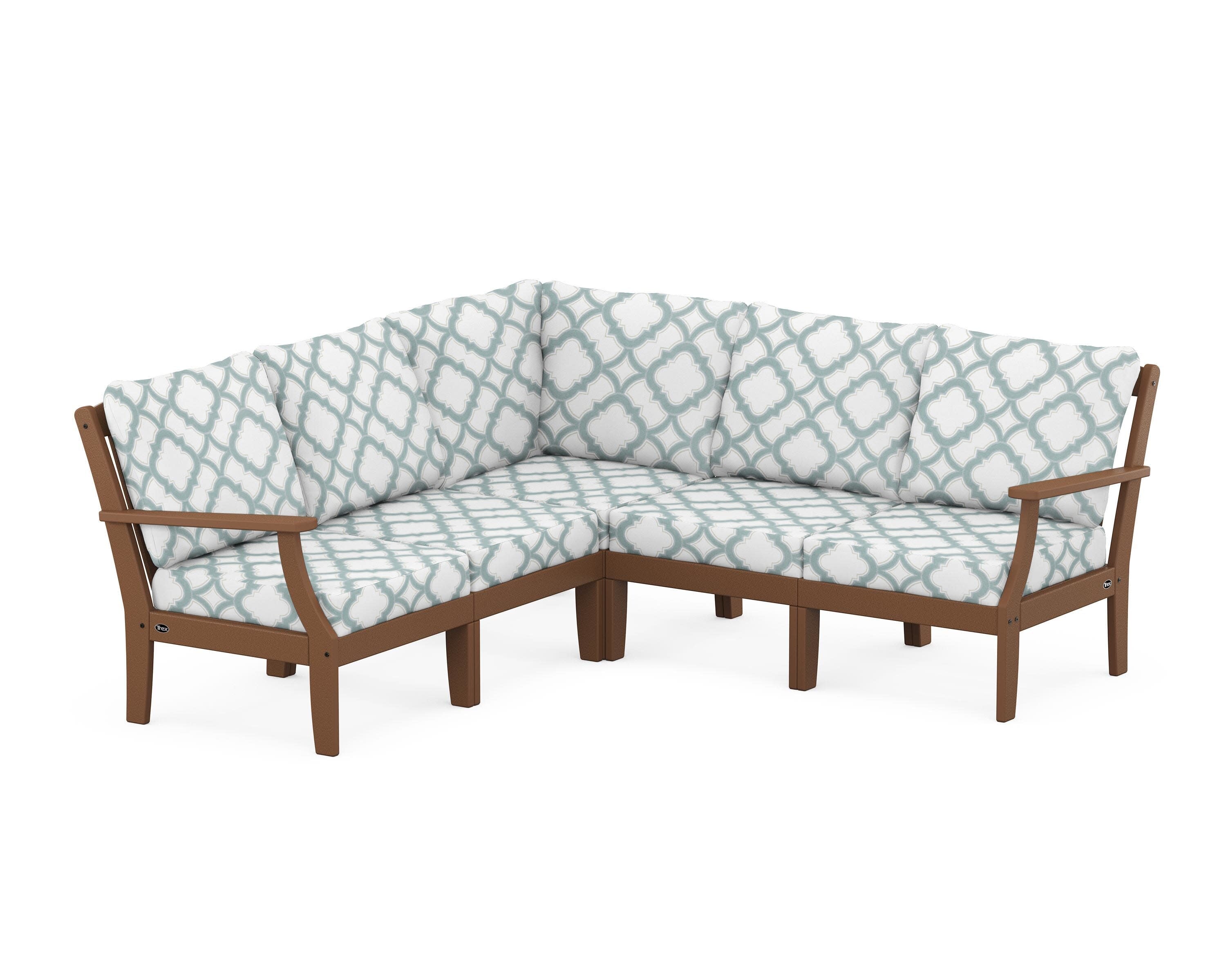 Yacht Club Modular 5-Piece Deep Seating Set in Tree House / Trellis Glacier Spa