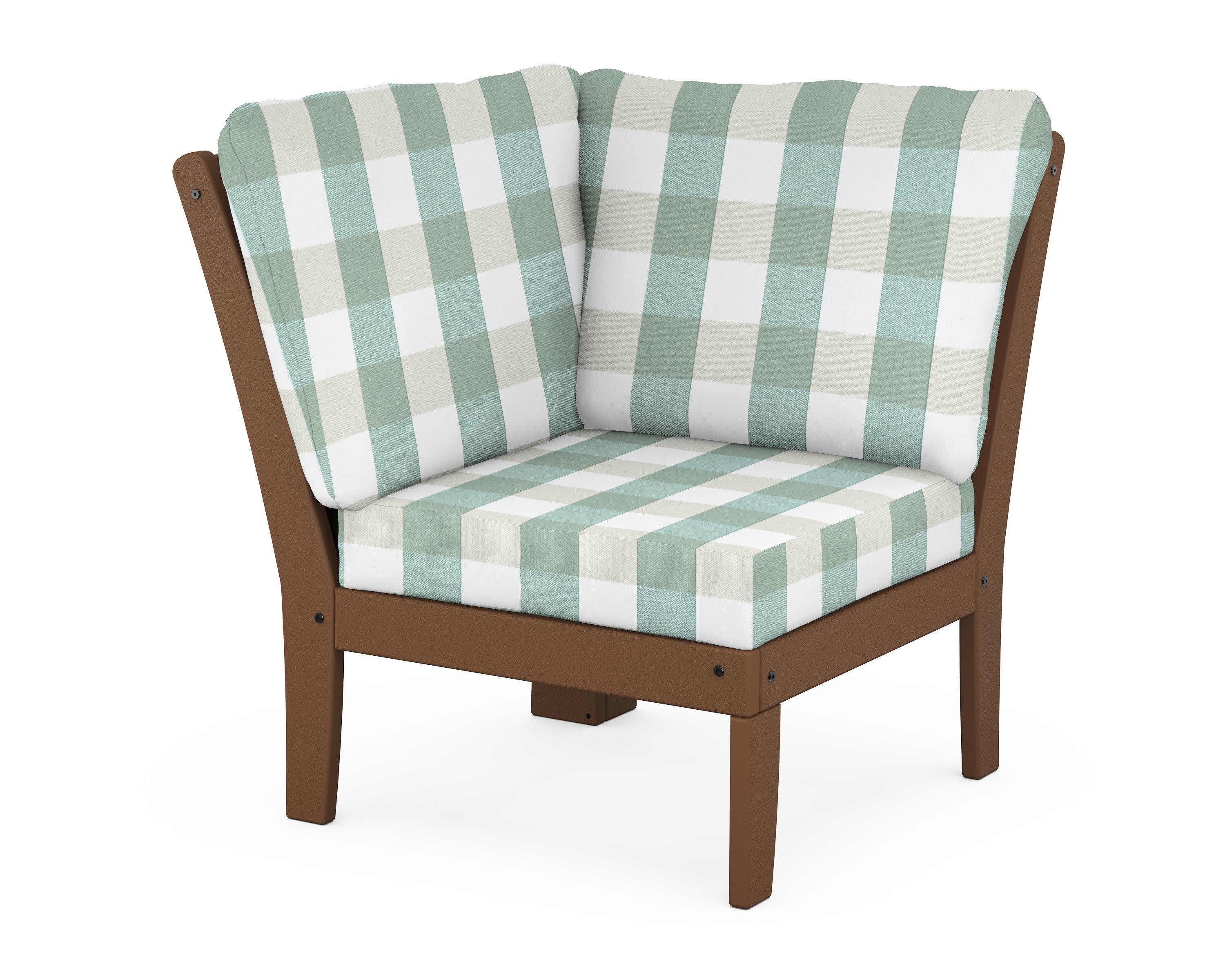 Yacht Club Modular Corner Chair in Tree House / Buffalo Plaid Glacier Spa