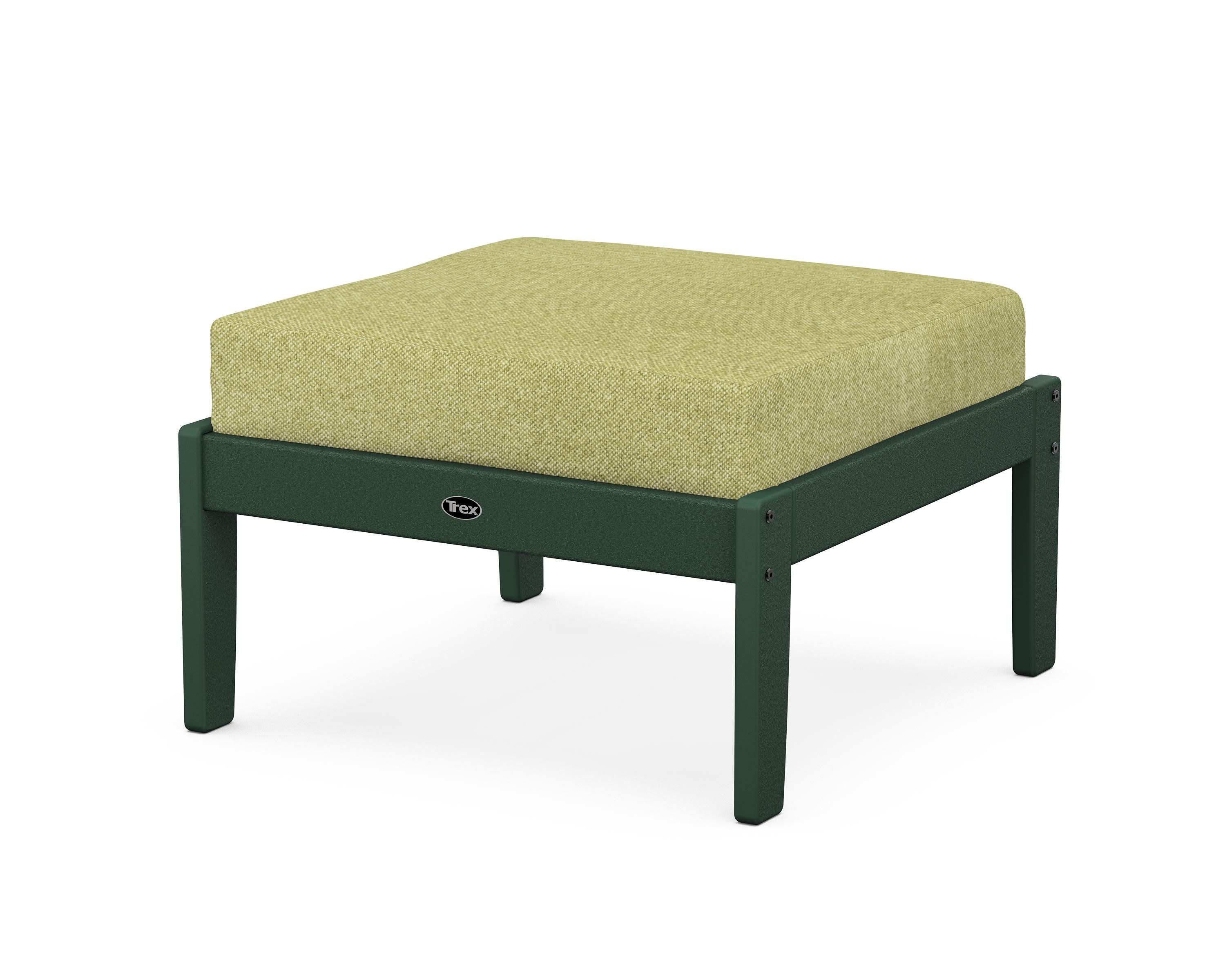 Yacht Club Deep Seating Ottoman in Rainforest Canopy / Chartreuse Boucle