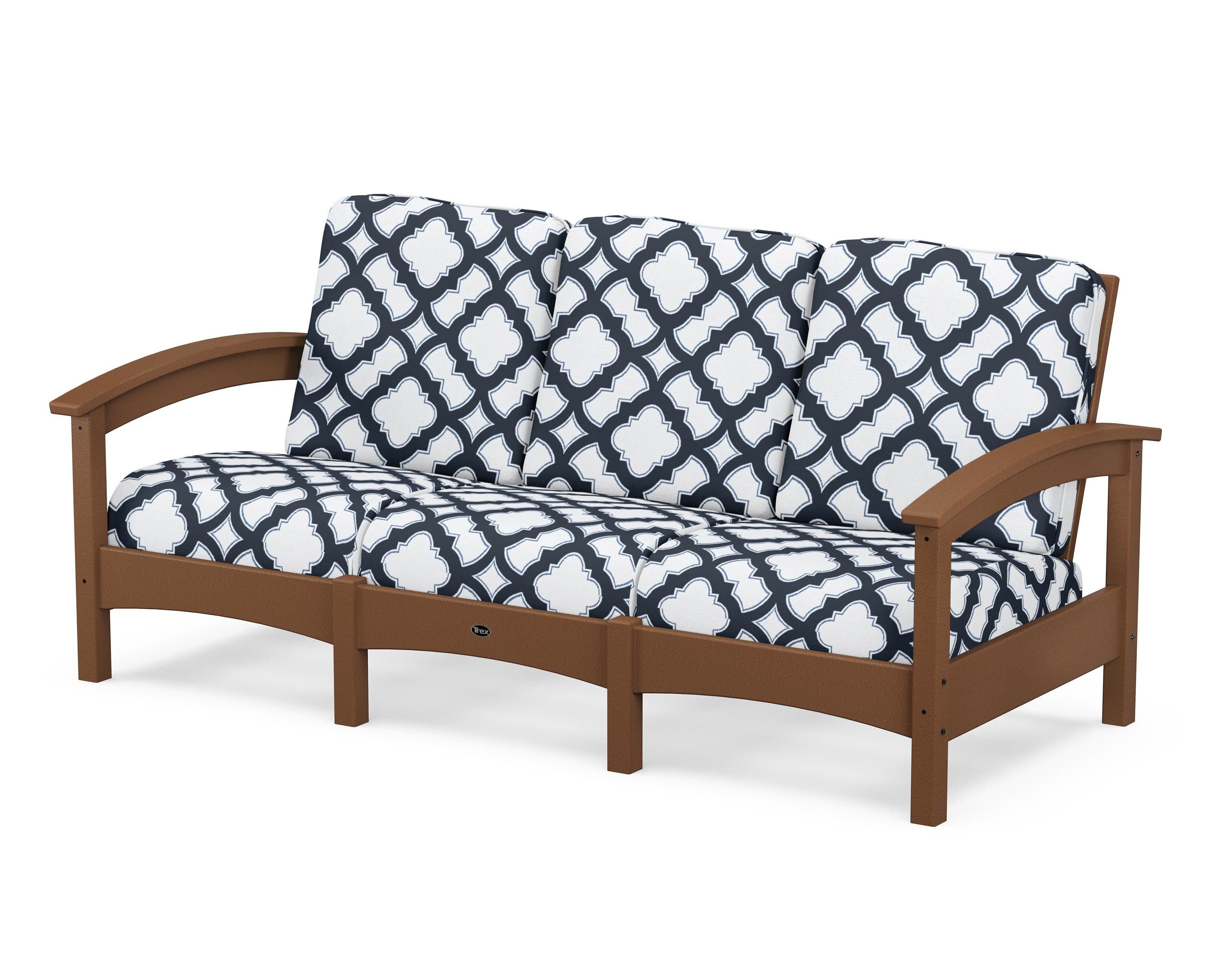 Rockport Club Sofa in Tree House / Trellis Marine Indigo