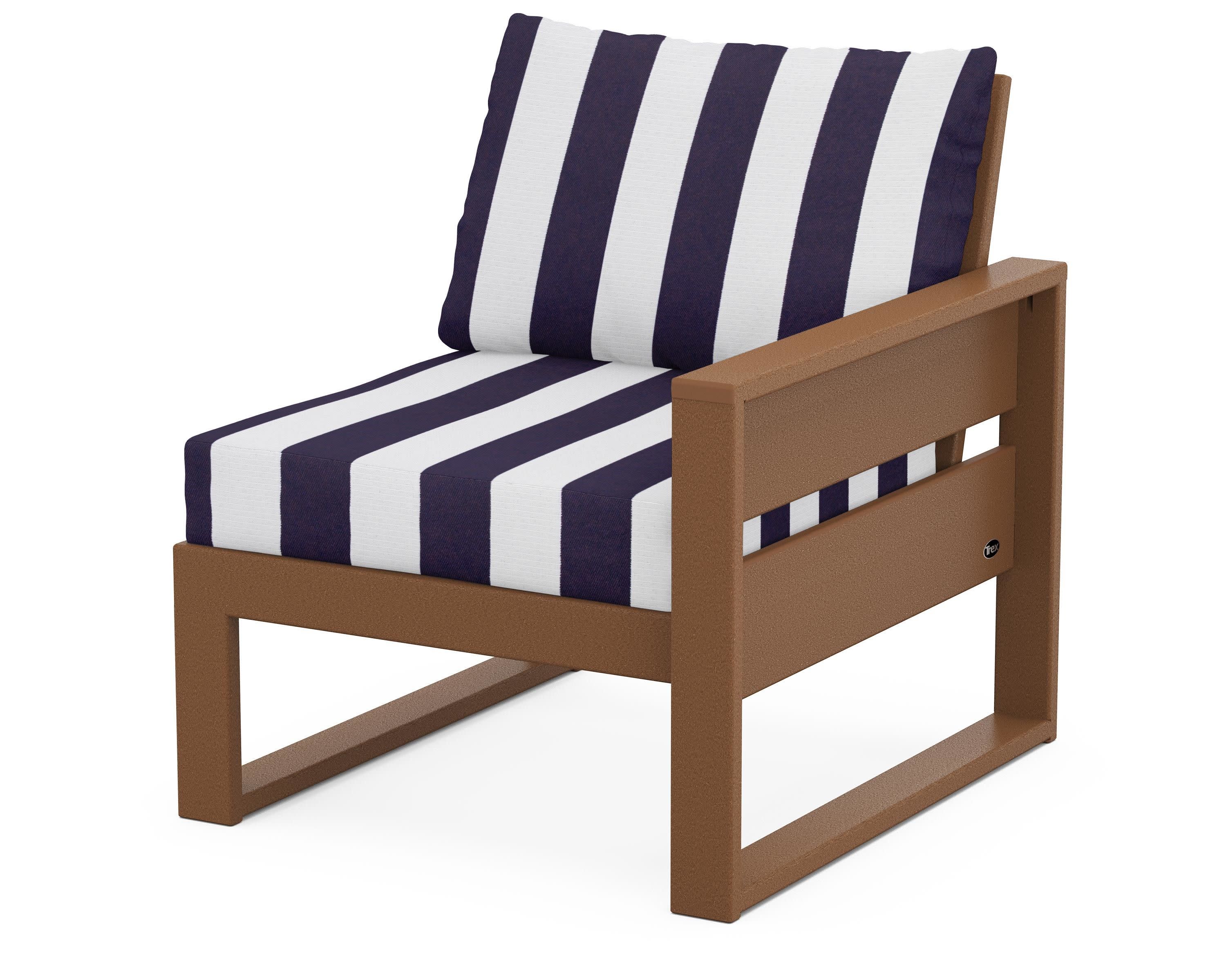 Eastport Modular Right Arm Chair in Tree House / Cabana Stripe Navy