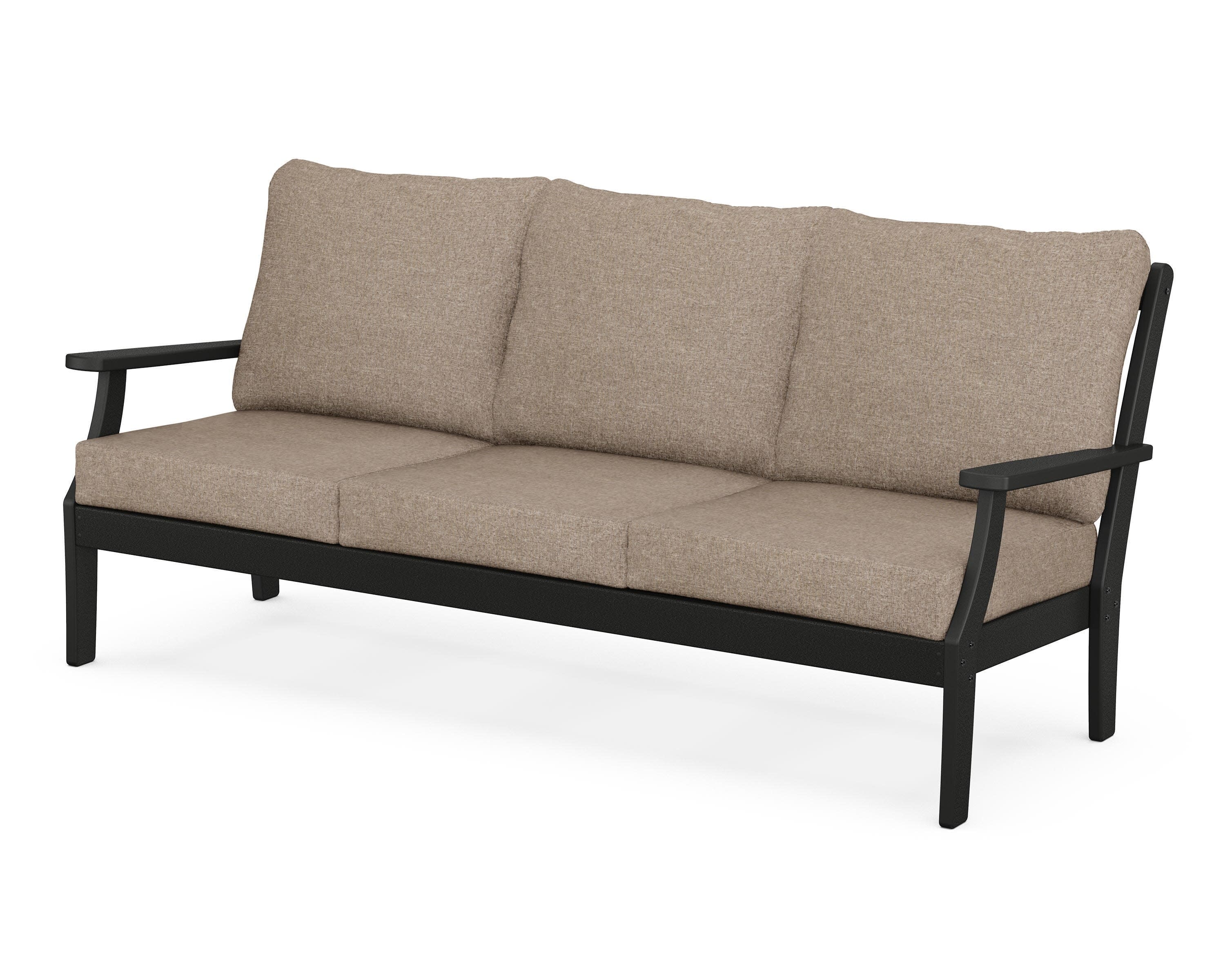 Yacht Club Deep Seating Sofa in Charcoal Black / Spiced Burlap