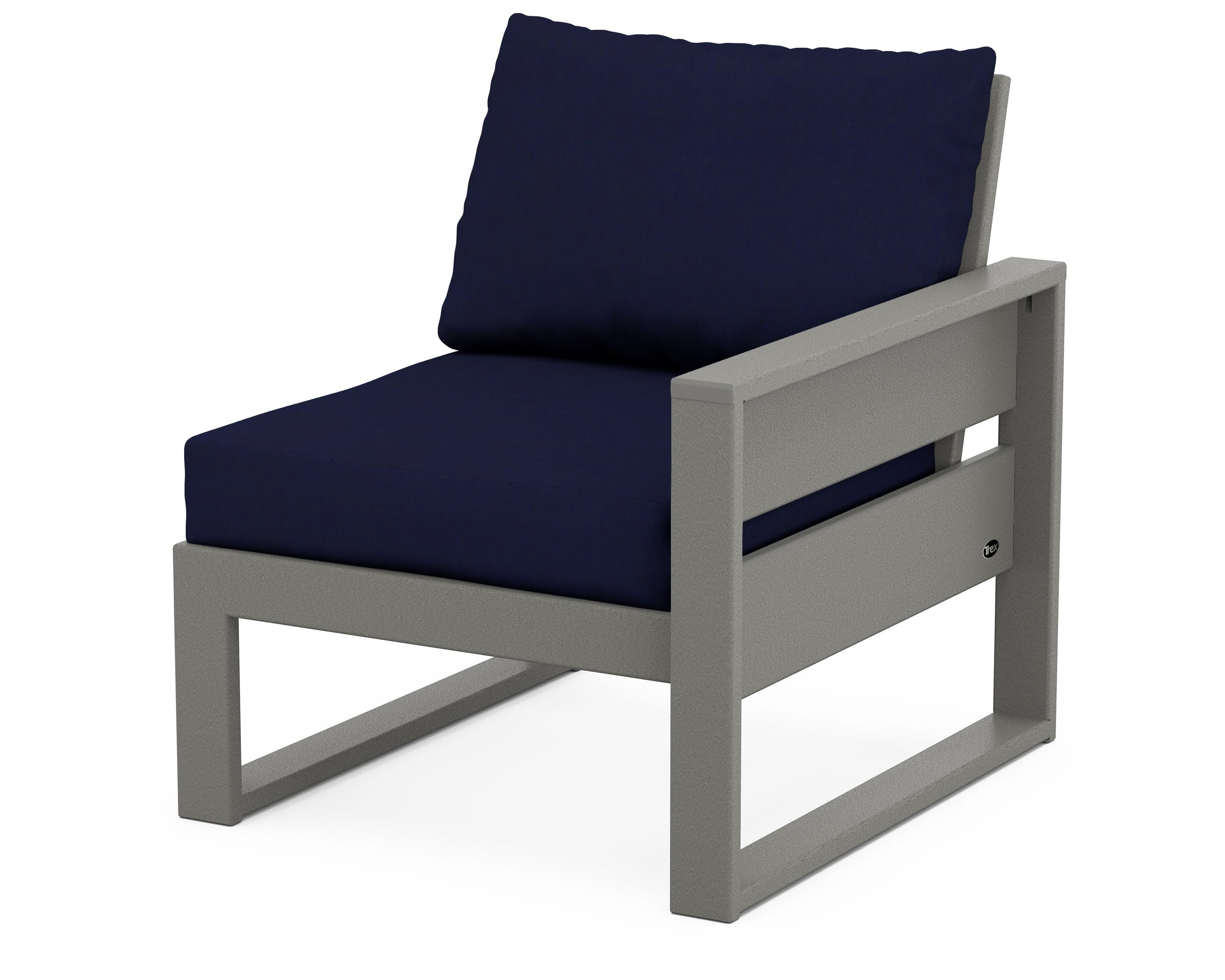 Eastport Modular Right Arm Chair in Stepping Stone / Navy