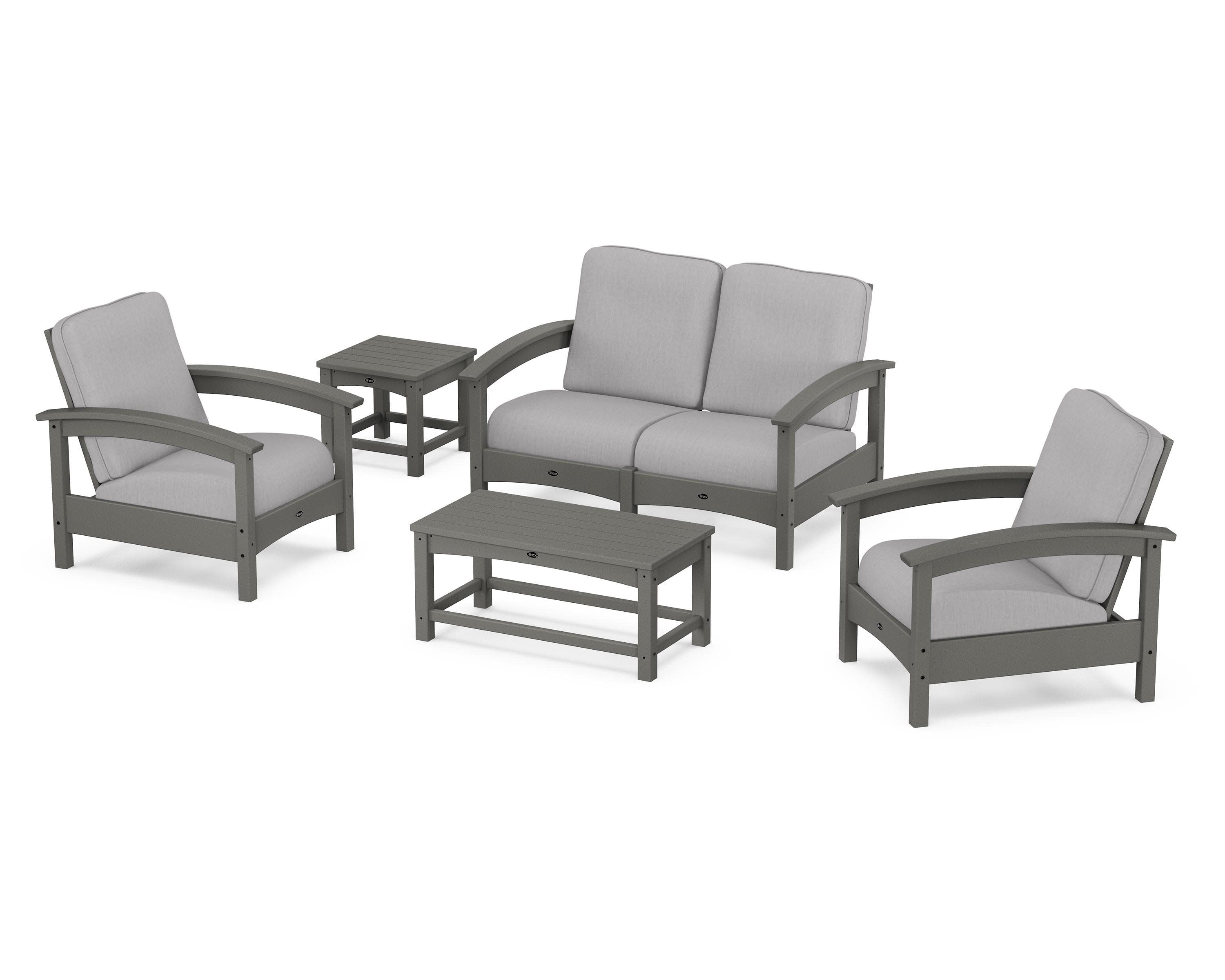 Rockport Club 6-Piece Deep Seating Conversation Set in Stepping Stone / Granite
