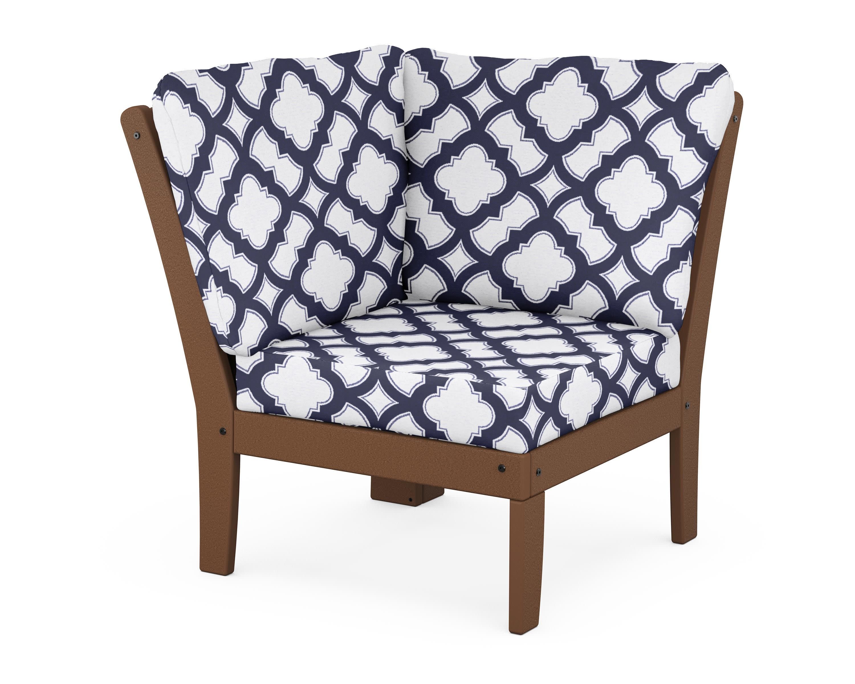 Yacht Club Modular Corner Chair in Tree House / Trellis Navy