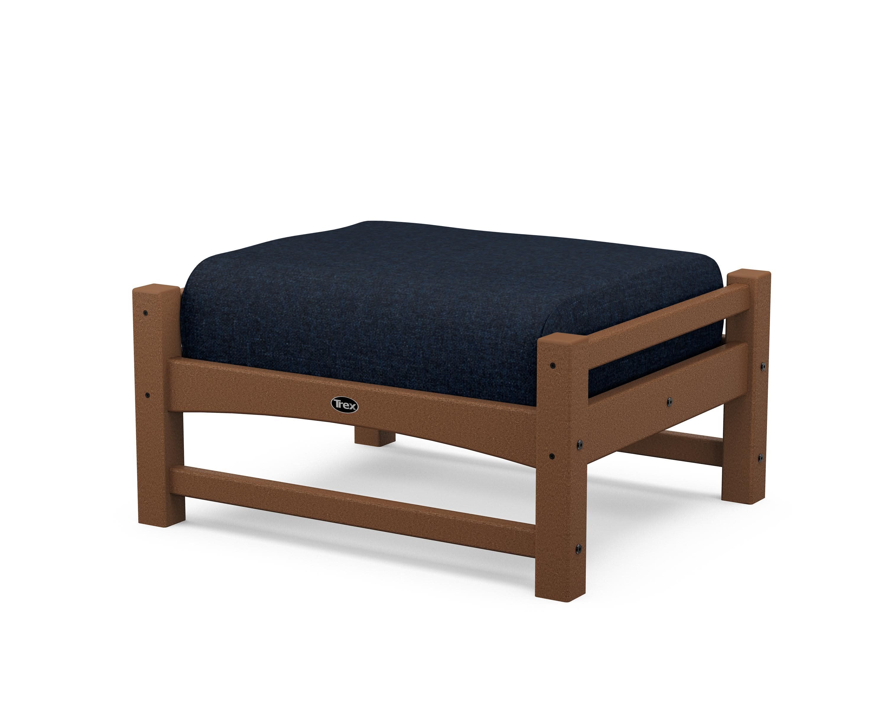 Rockport Club Ottoman in Tree House / Marine Indigo