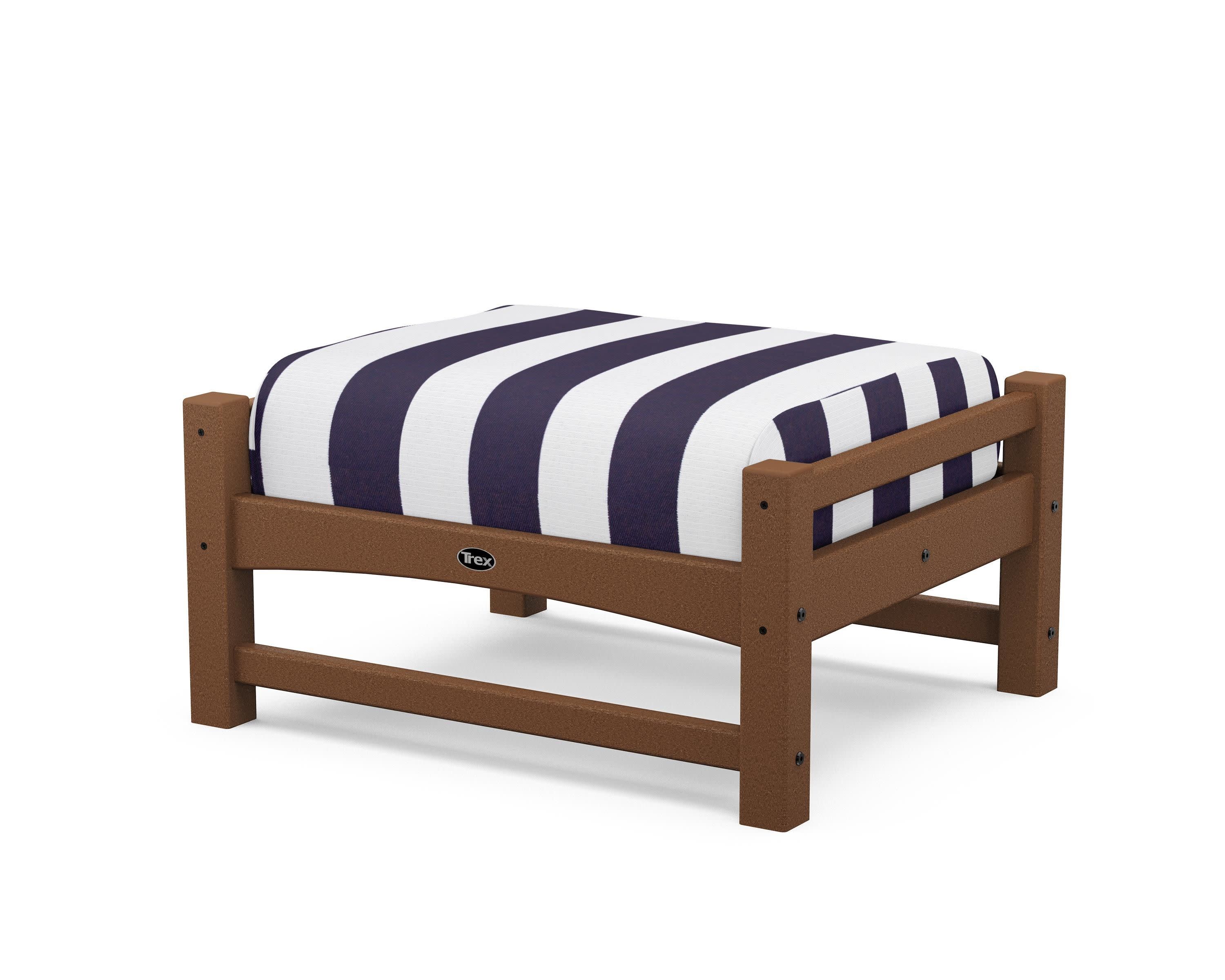 Rockport Club Ottoman in Tree House / Cabana Stripe Navy