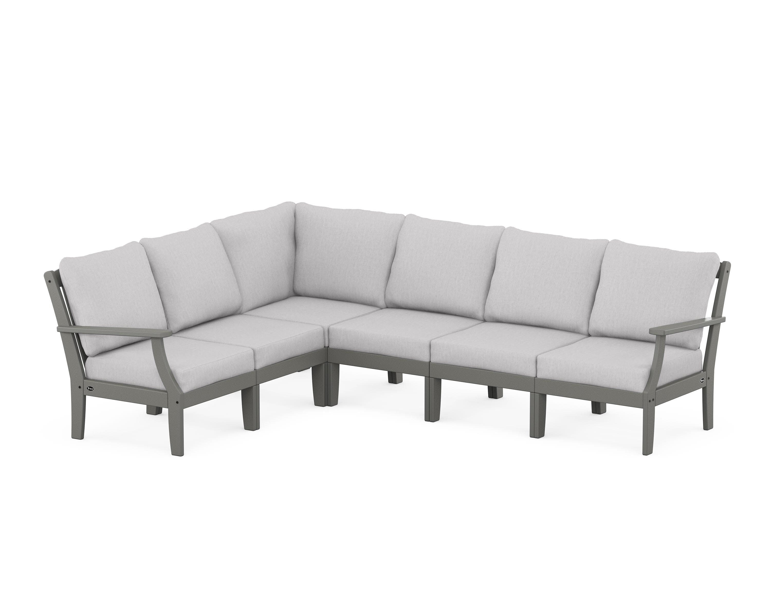 Yacht Club Modular 6-Piece Deep Seating Set in Stepping Stone / Granite