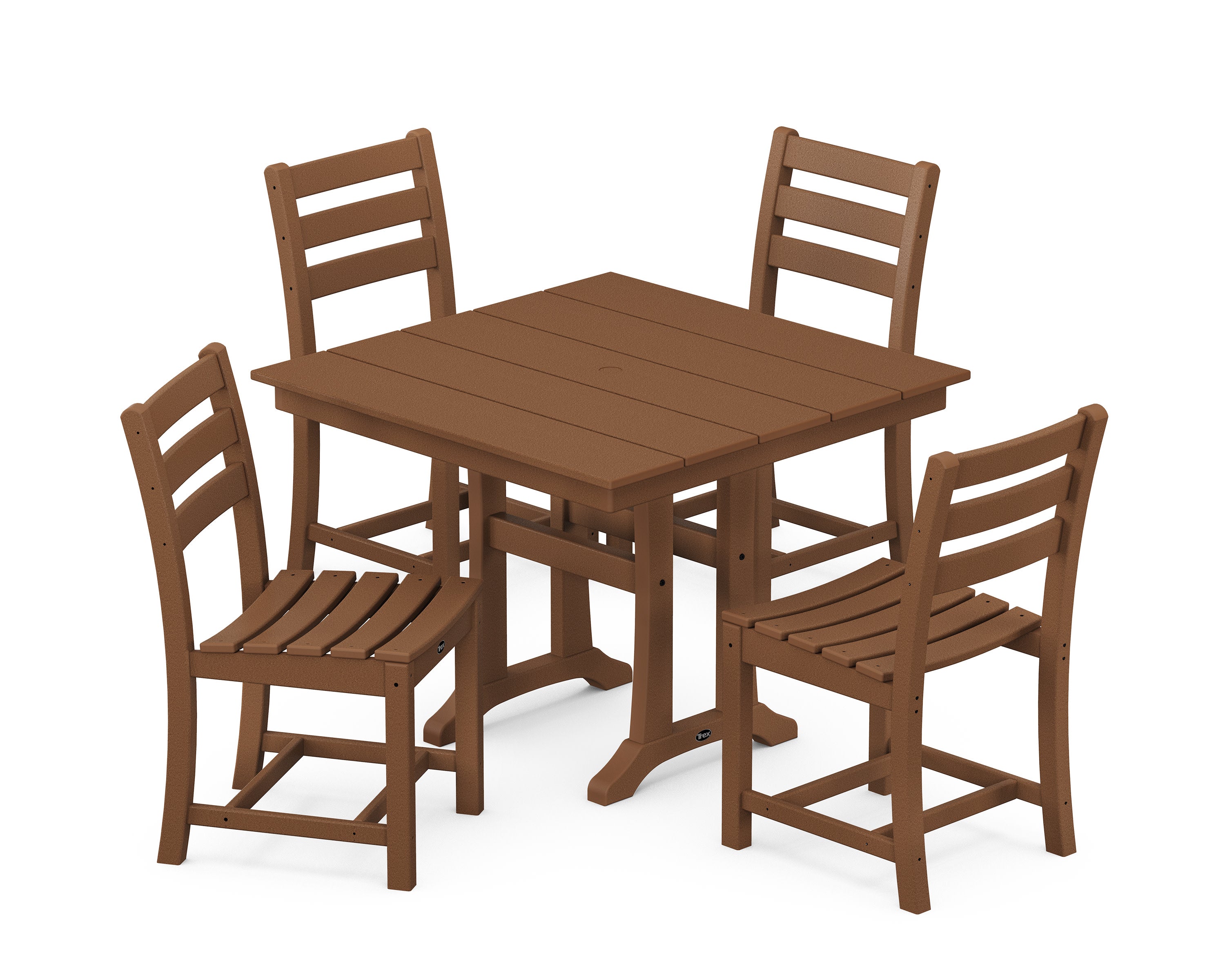 Monterey Bay 5-Piece Farmhouse Trestle Side Chair Dining Set in Tree House