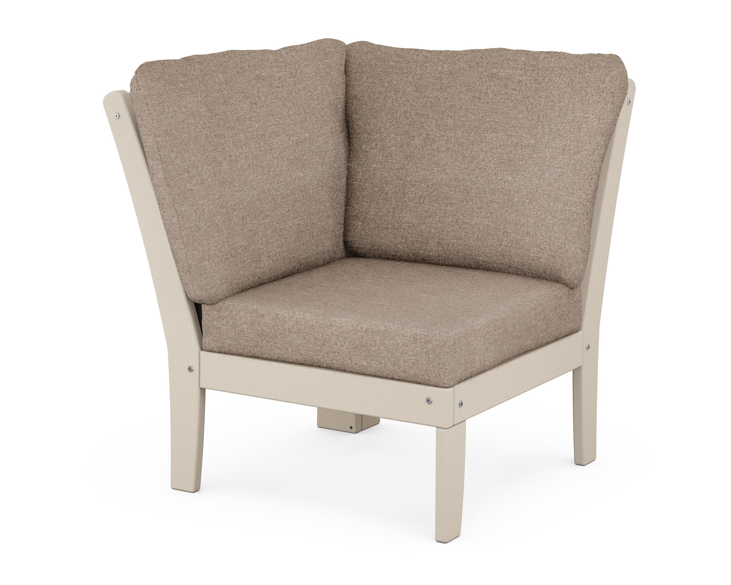Yacht Club Modular Corner Chair in Sand Castle / Spiced Burlap